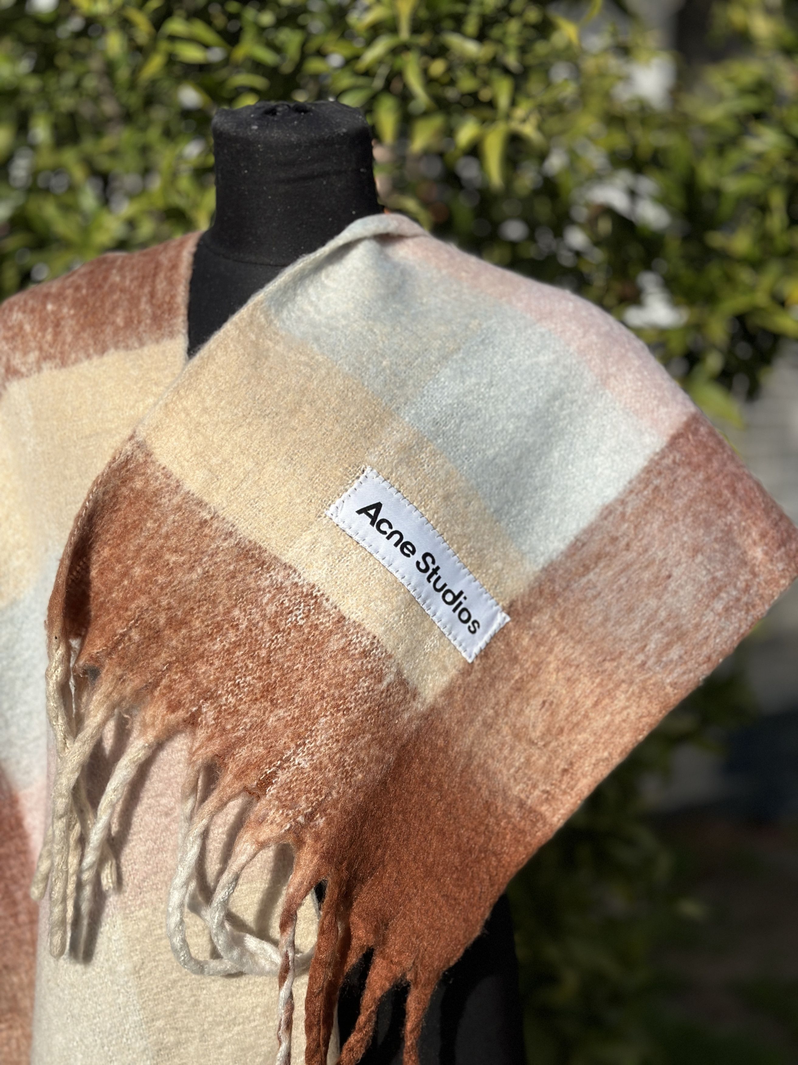 Acne Studios Acne Studios Multicolor Checked WoolMohair Blend Scarf Beige Size ONE SIZE - 9 Thumbnail
