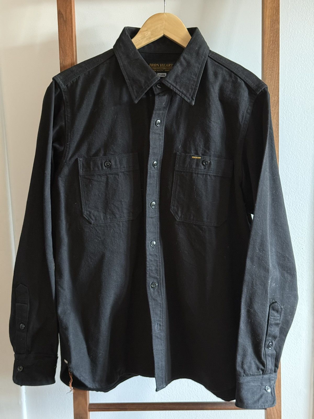 Iron Heart Iron Heart IHSH-275-BLK 12oz Selvedge Denim Work Shirt | Grailed