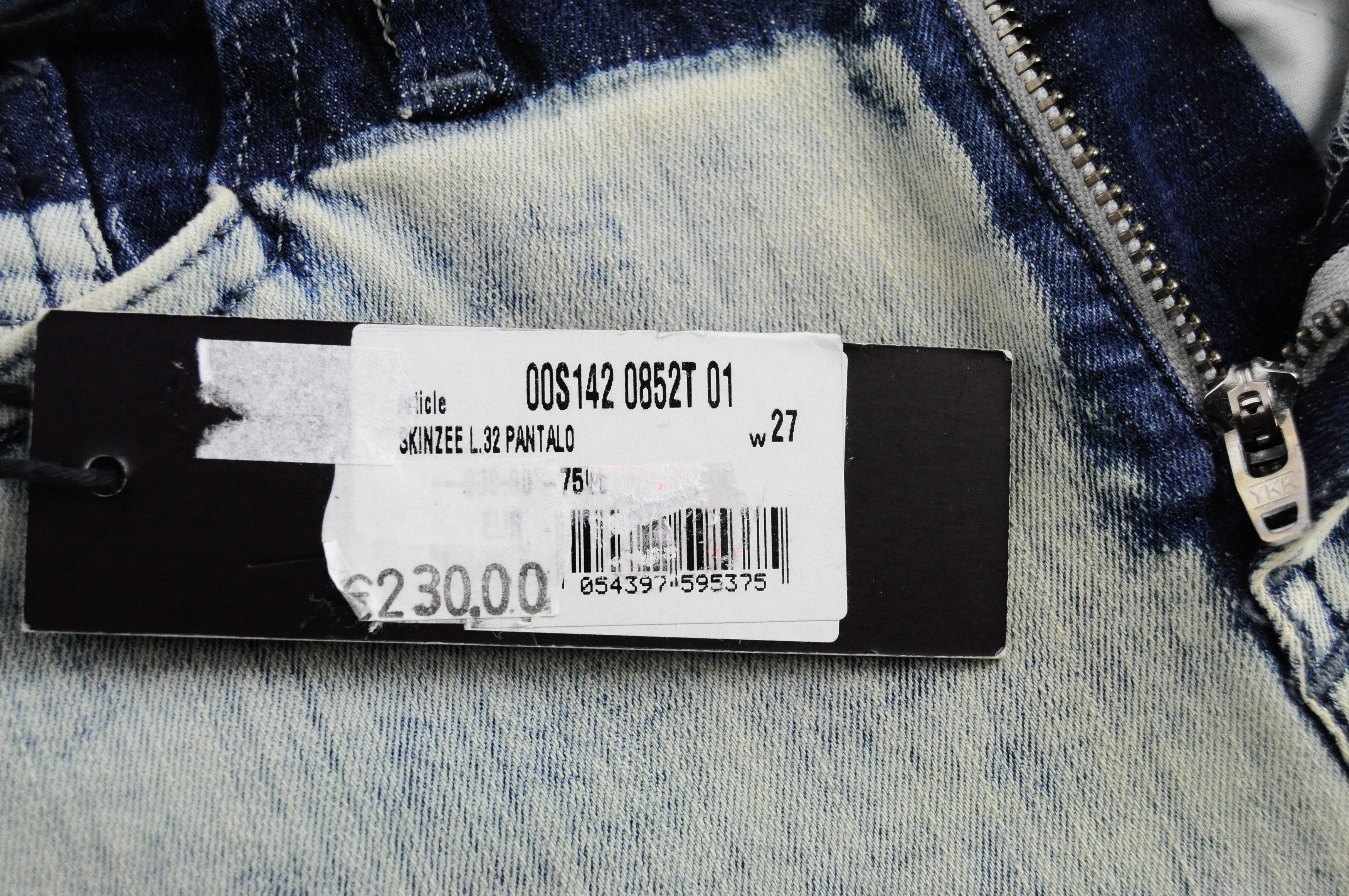 Diesel SKINZEE 0852T W27/L32 Blue Patched Washed Skinny 55001 Size 27" / US 4 / IT 40 - 9 Thumbnail