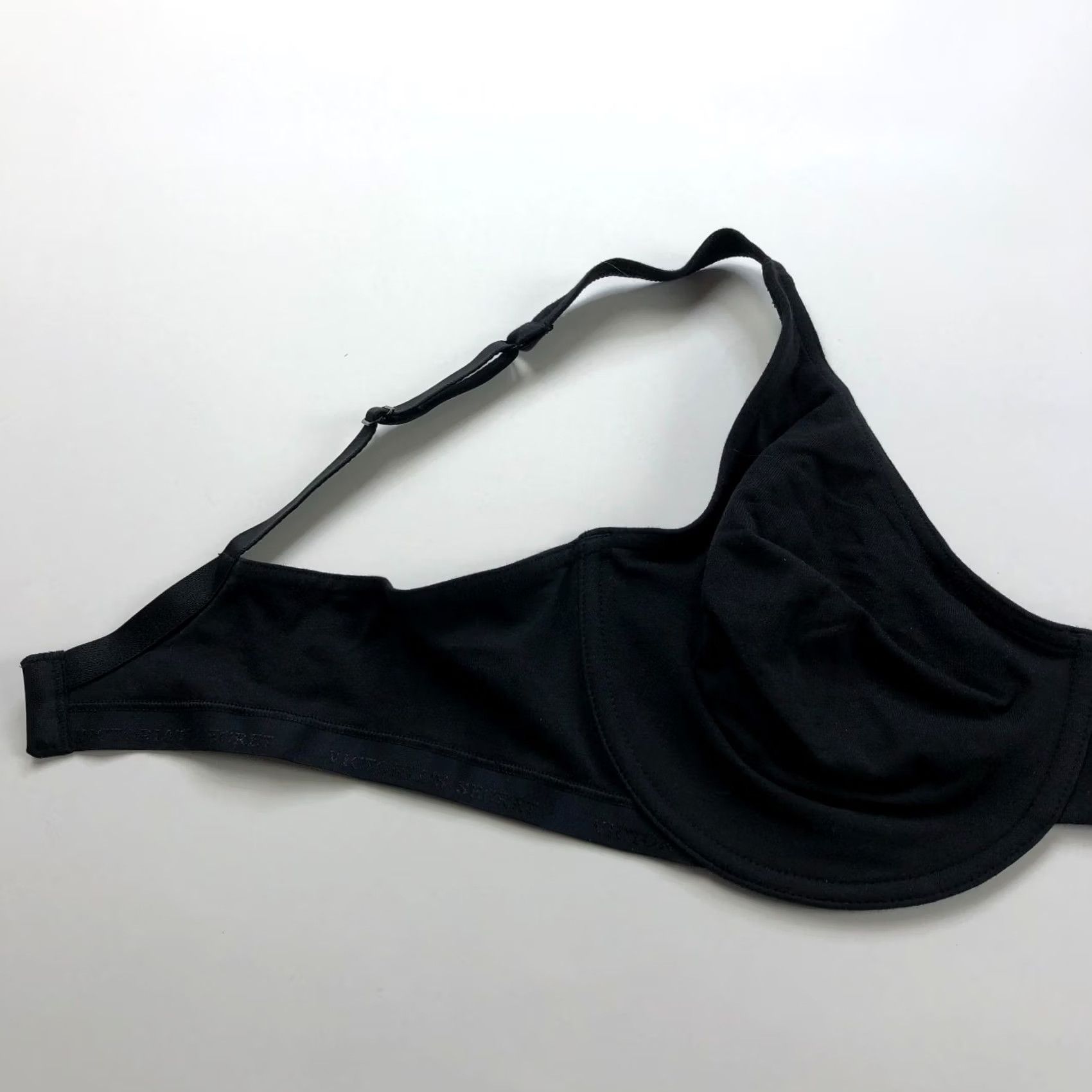 Victoria's Secret Victoria's Secret Bra 40DD Cotton Underwire Unlined Black HS? Size ONE SIZE - 4 Thumbnail