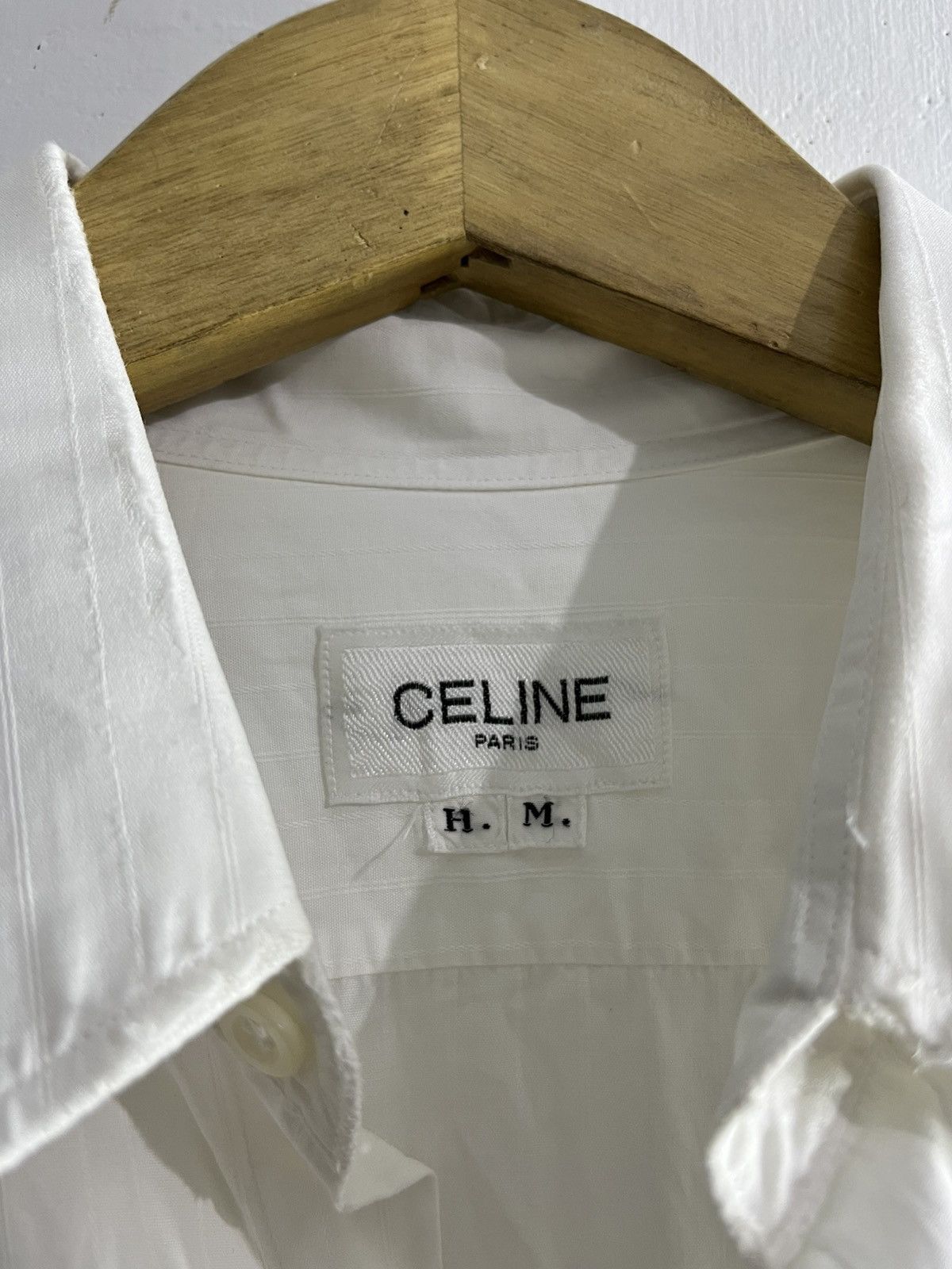 Celine Celine distressed striped button shirt Size US M / EU 48-50 / 2 - 7 Thumbnail