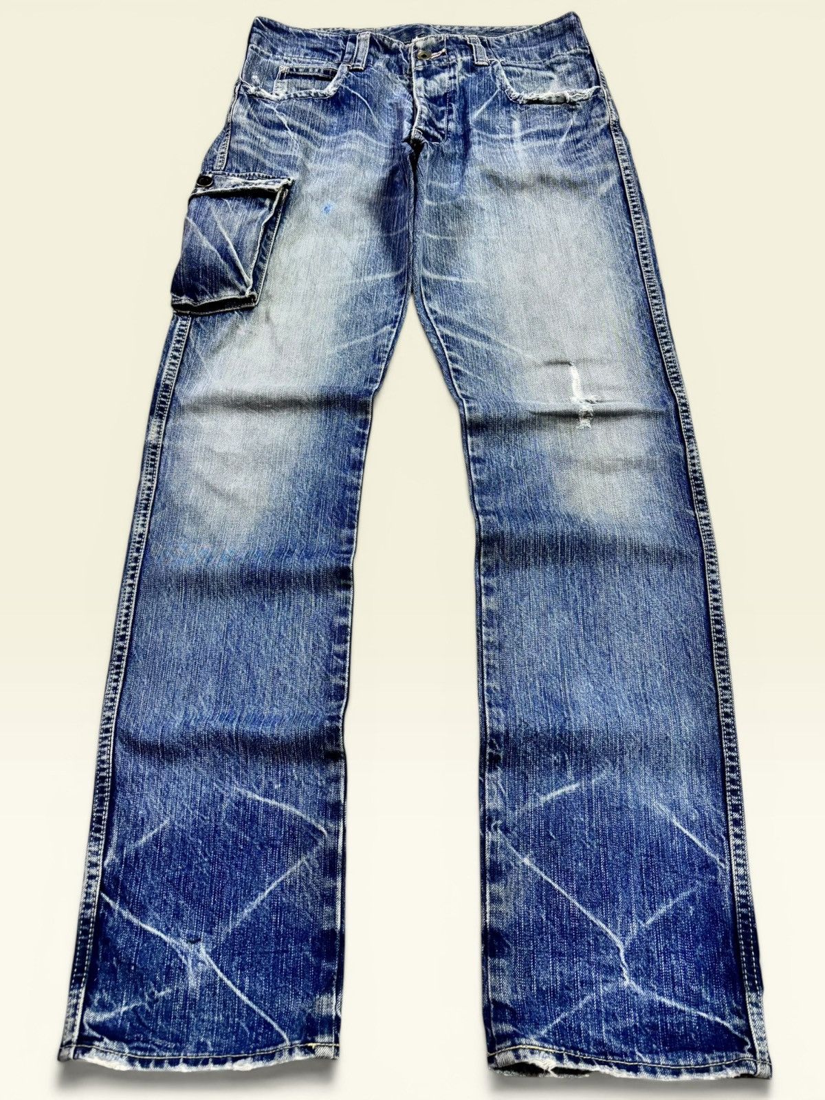 Hysteric Glamour Vtg Japan J8 Johnbull 3d Pocket Grunge Whisker Faded Jeans Size US 30 / EU 46 - 2 Thumbnail