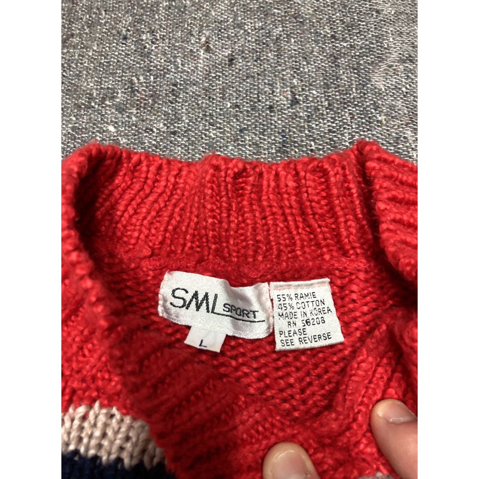 Vintage VINTAGE ramie cotton knit sweater chunky thick Aztec geometric design womens Lg Size L / US 10 / IT 46 - 7 Thumbnail