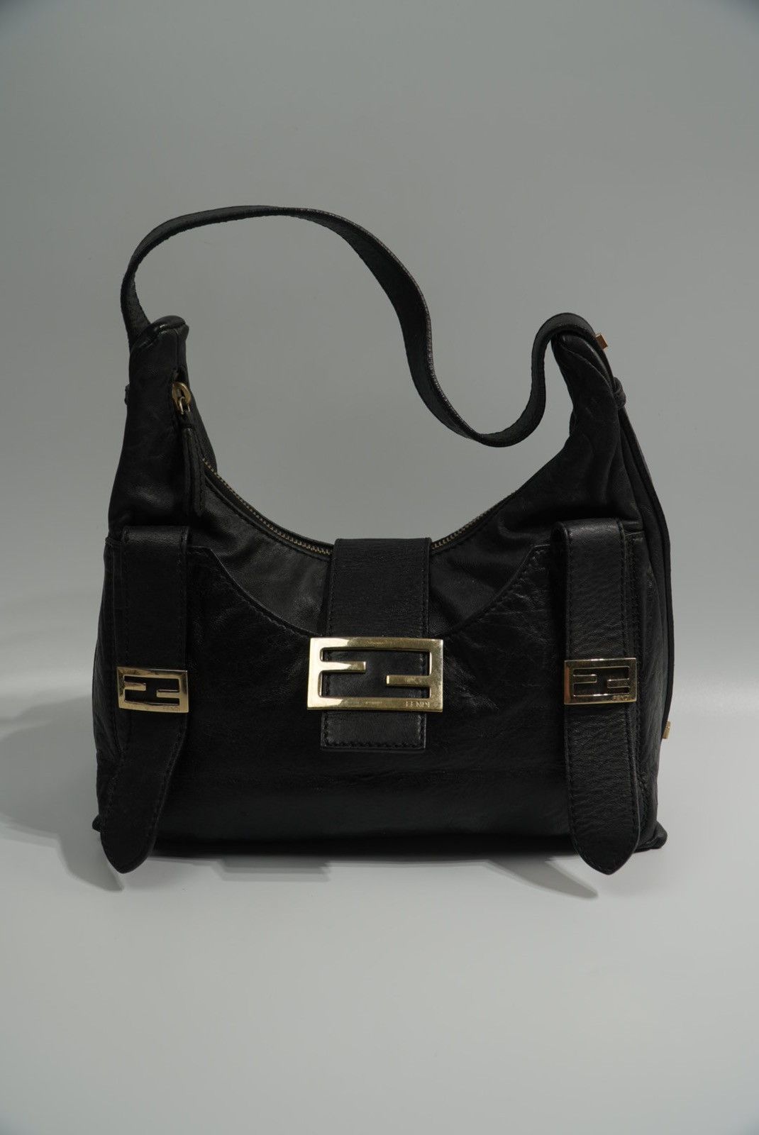 Fendi Multi Pocket Bag in Black Leather
