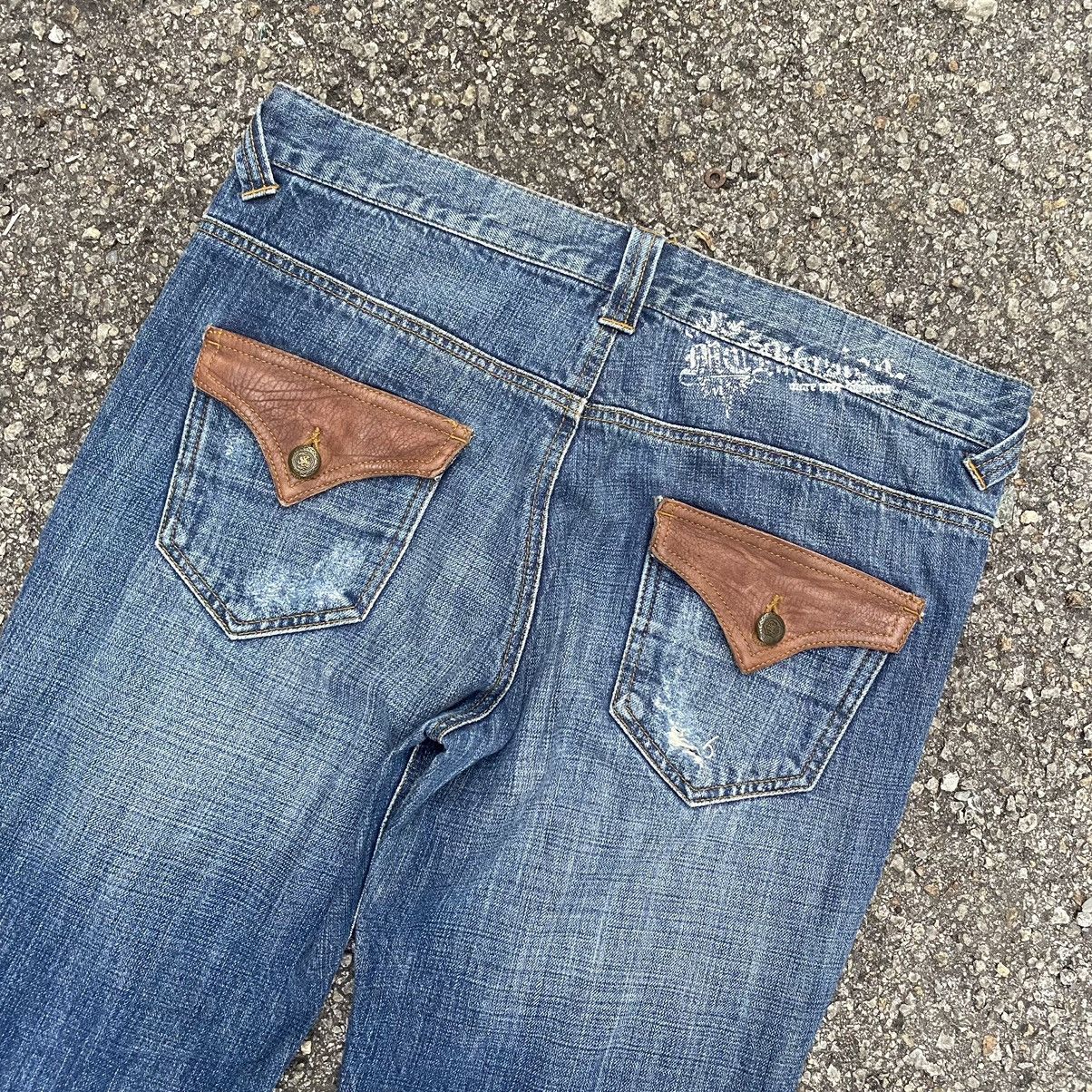 If Six Was Nine MCD Mcdmsion Leather Pocket Denim Punk Distressed Denim Size US 33 - 8 Thumbnail