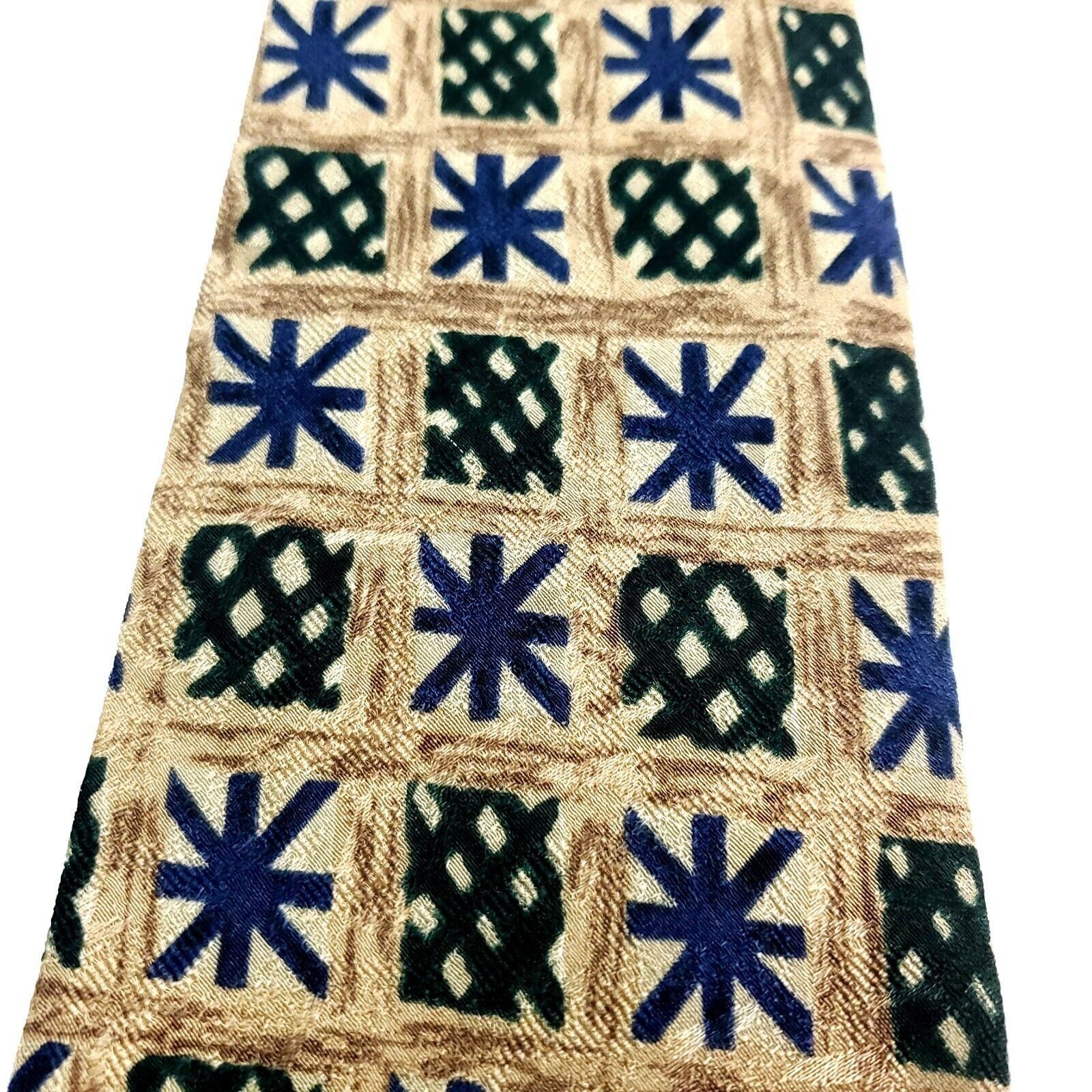 Hugo Boss Hugo Boss Silk Tie Woven Yellow Abstract Wide Size ONE SIZE - 2 Thumbnail