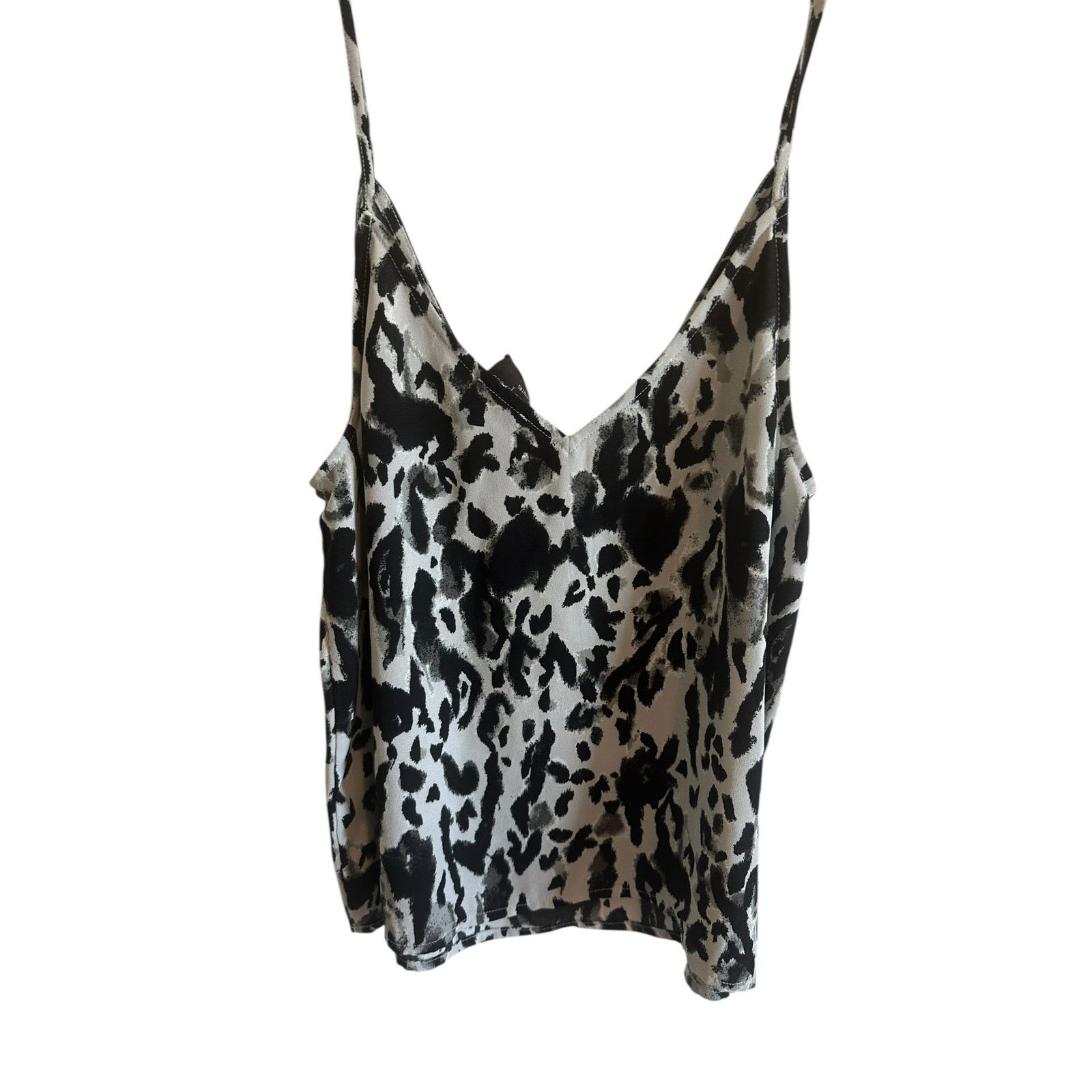 Other Free Press Gray Black Leopard Print Sleeveless V-Neck Tank Size S / US 4 / IT 40 - 8 Thumbnail
