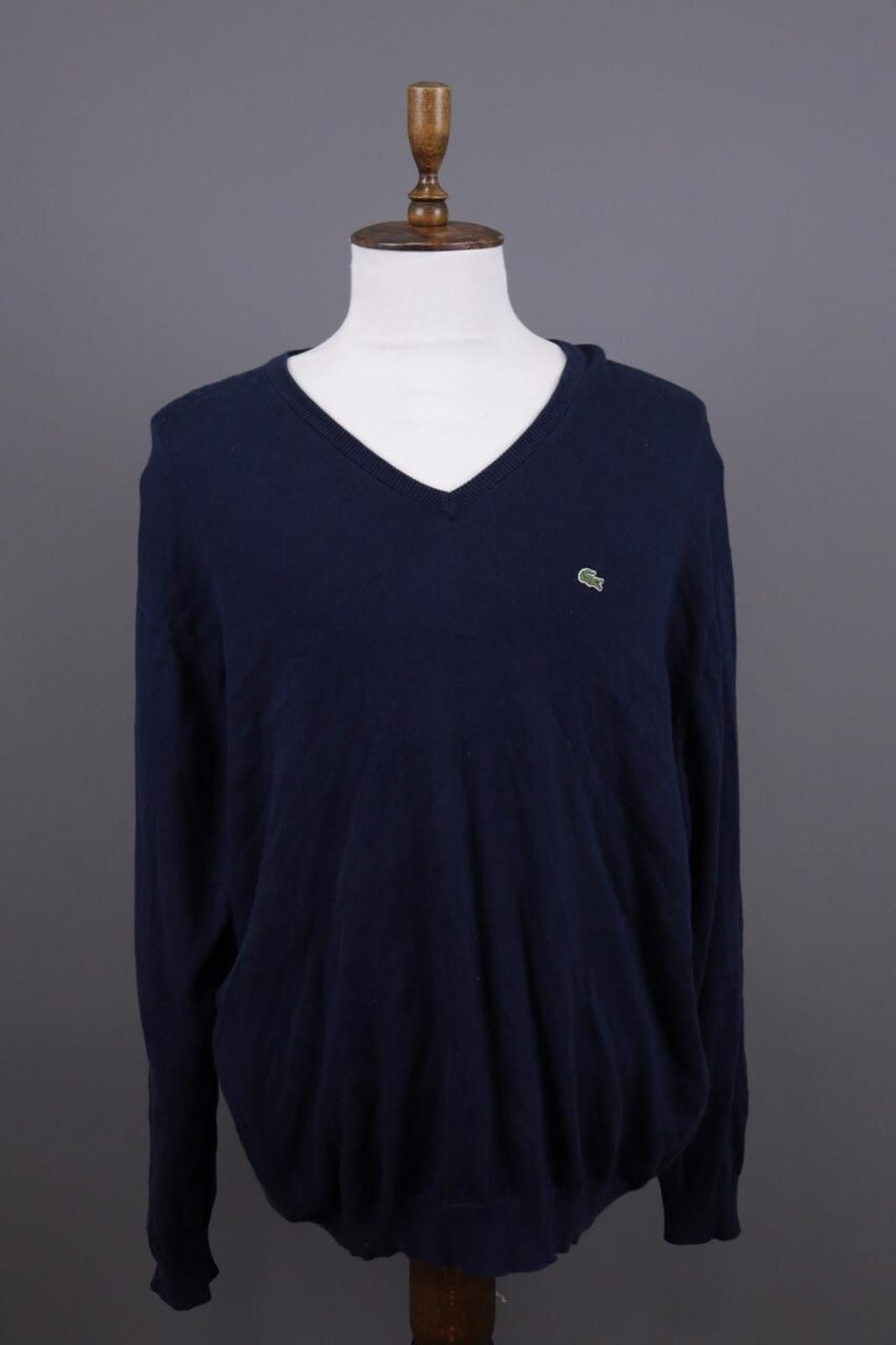 Lacoste Vintage Lacoste Blue V-Neck Long Sleeve Sweater Size 8 Size US M / EU 48-50 / 2 - 1 Preview