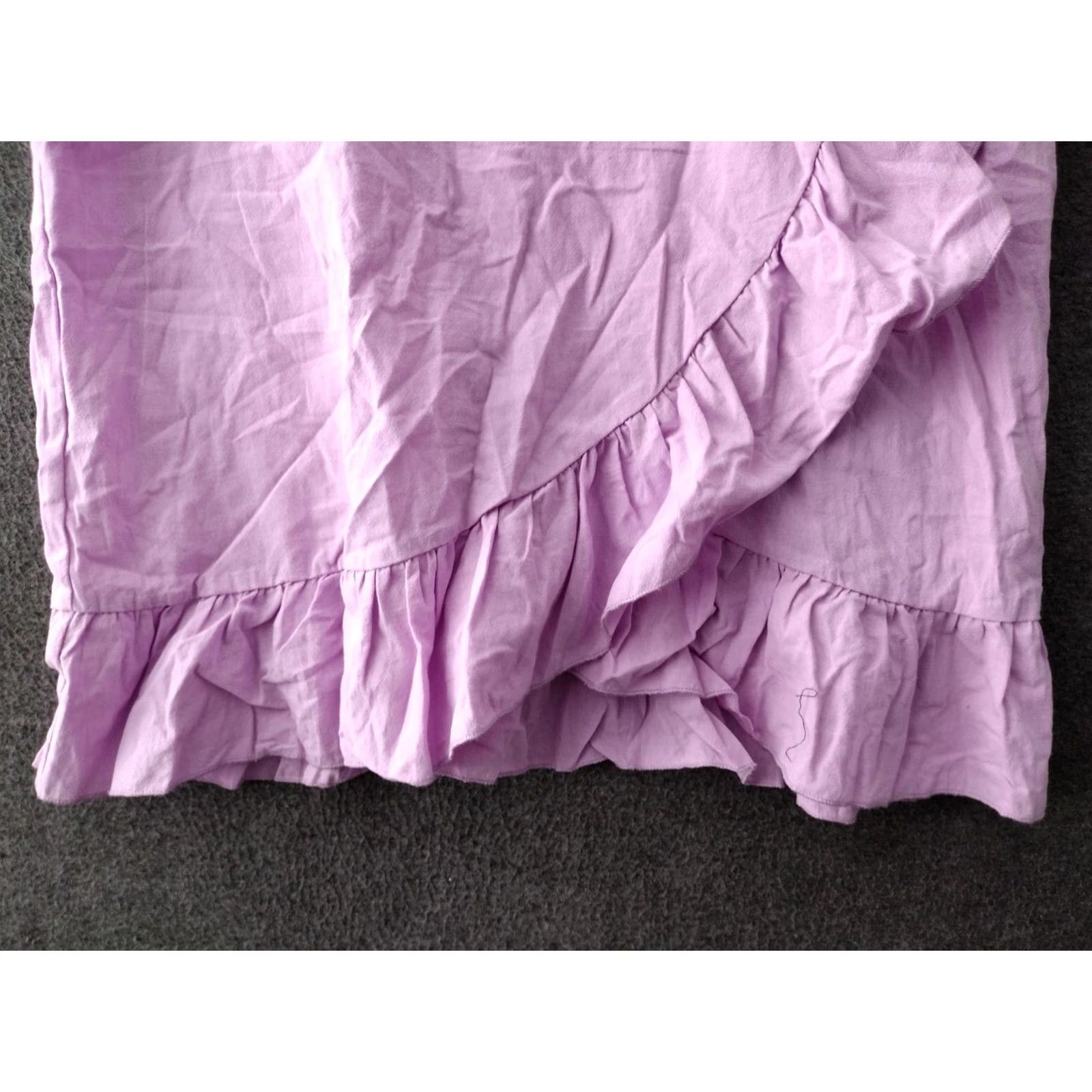 Shein SheIn Womens Dress XXL Cotton Lilac Flutter Sleeve Crew Neck Ruffle Over Lap Mini Bohemian Size 2XL Purple Size XXL / US 16-18 / IT 52-54 - 6 Thumbnail