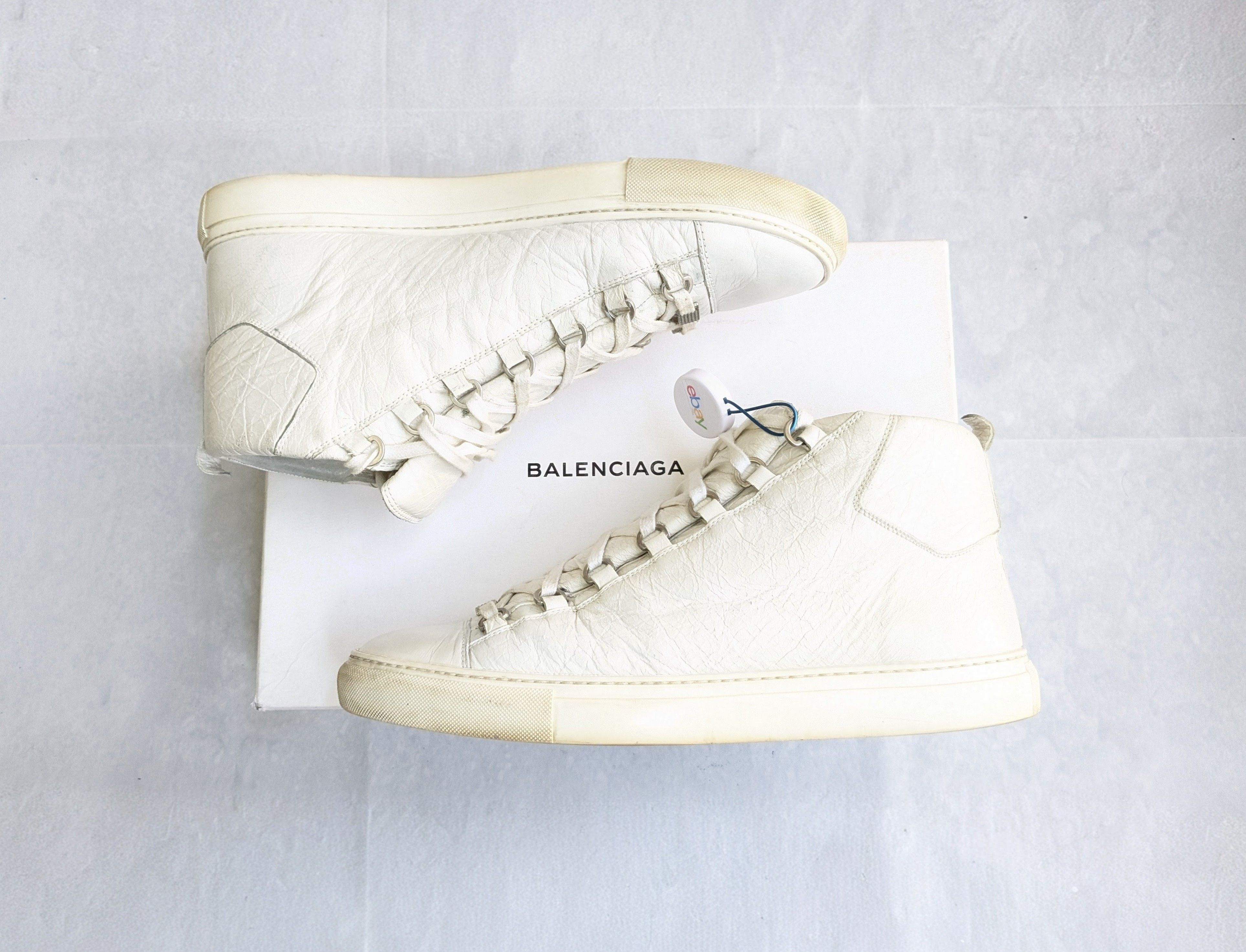Balenciaga Balenciaga Arena Sneakers White 13 High Tops Leather Size US 13 / EU 46 - 1 Thumbnail