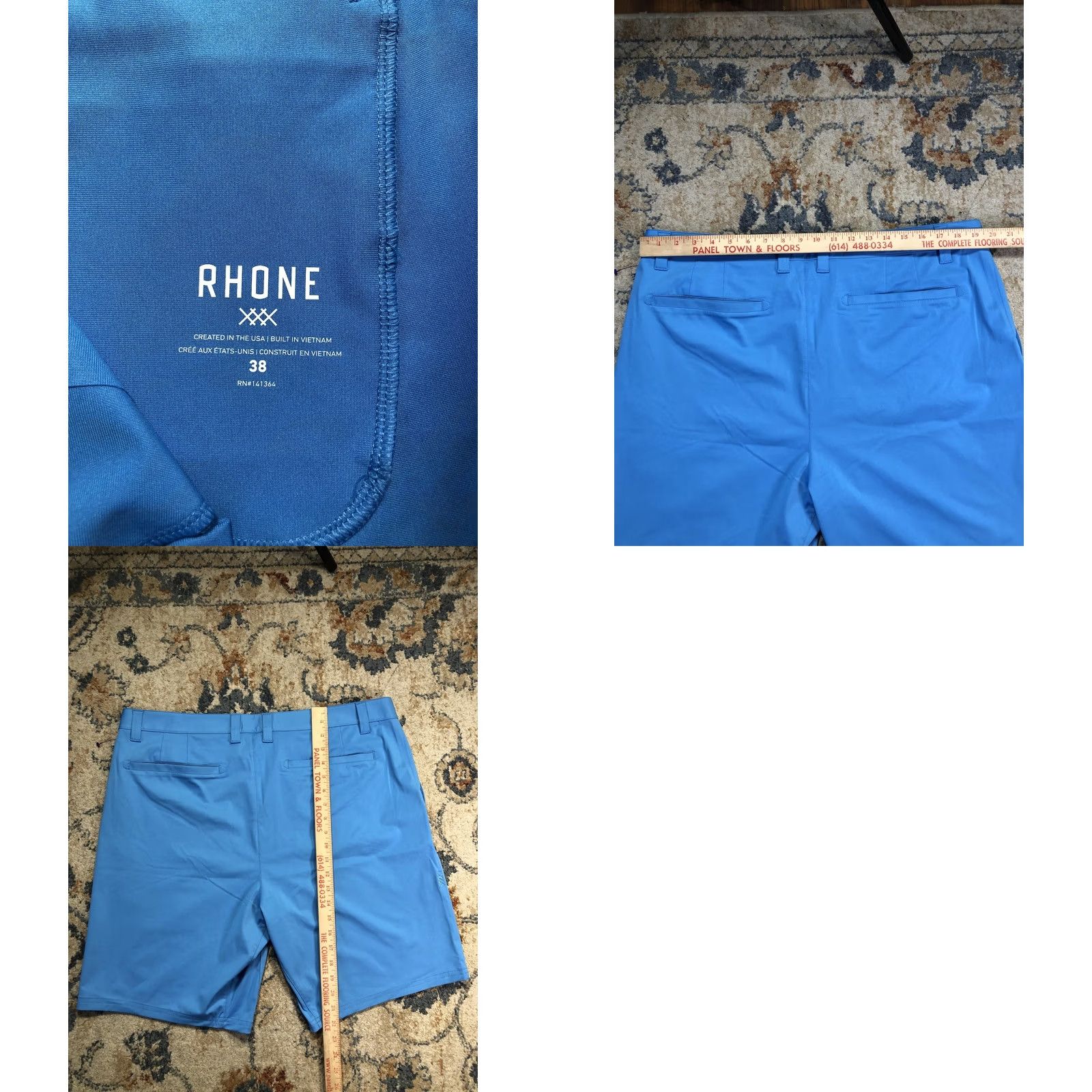 Rhone Rhone Mens 38 Blue Performance Stretch Chino Shorts 9 Inseam Casual Summer Golf Size US 38 / EU 54 - 8 Thumbnail