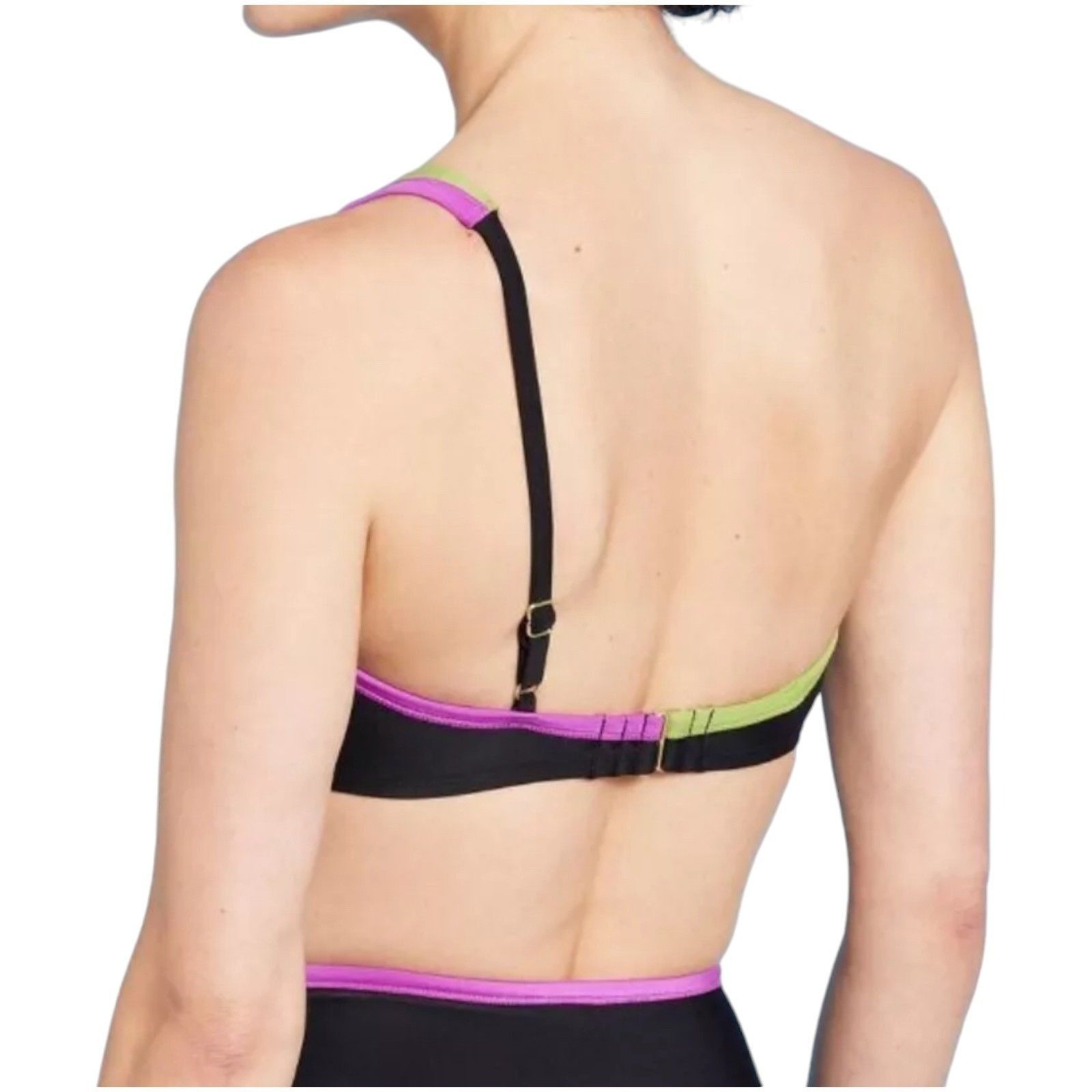 Other Shade & Shore - Women's Contrast Binding One Shoulder Bikini Size ONE SIZE - 2 Thumbnail