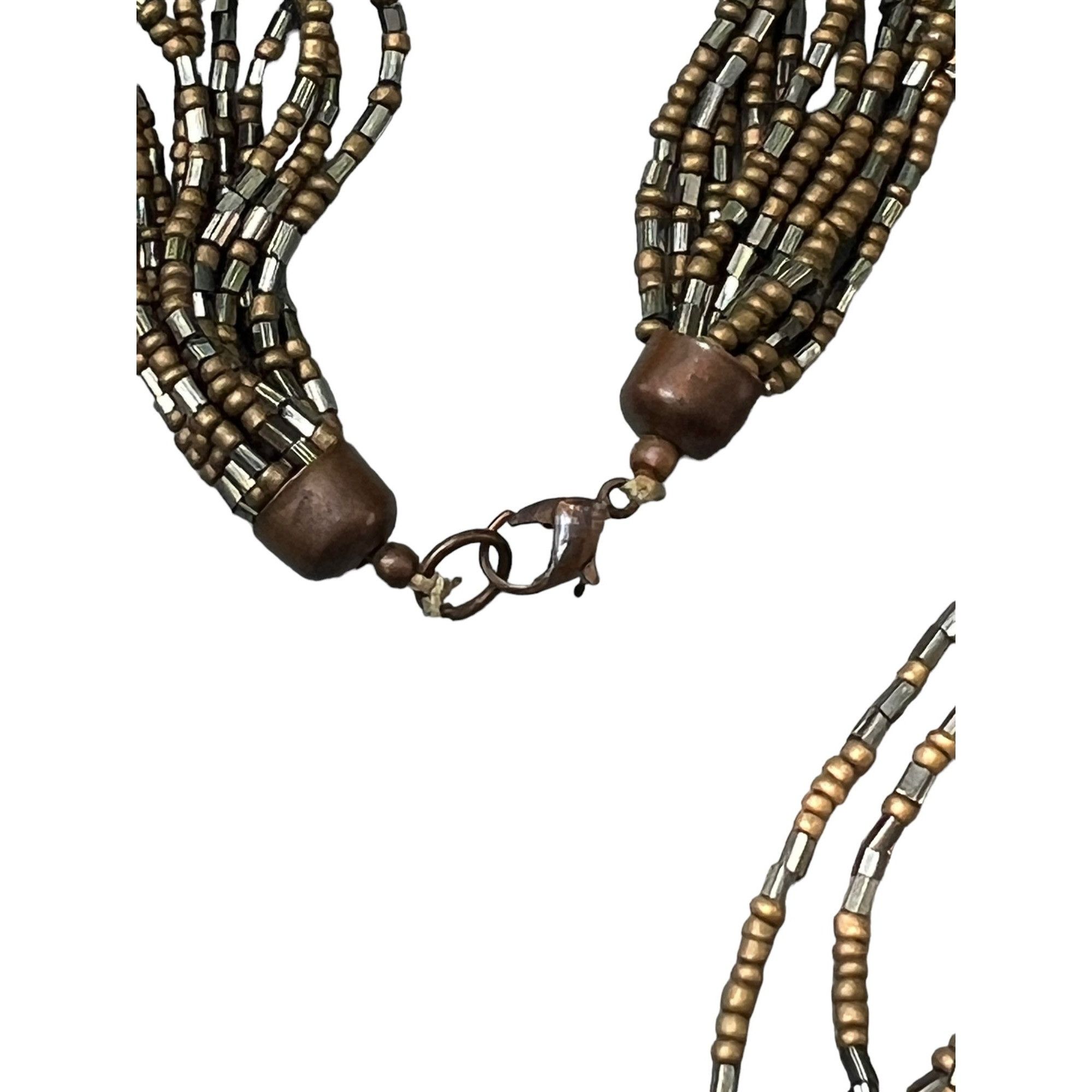 Other Copper Hematite Beaded Necklace Multi Strand Tassel 25" long Size ONE SIZE - 4 Thumbnail