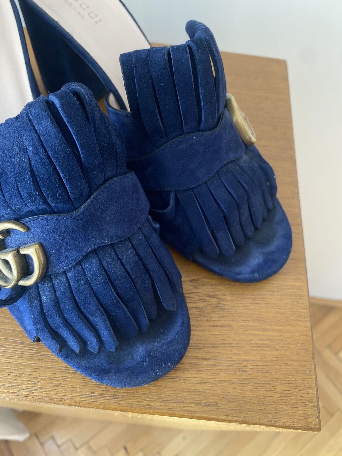 Gucci Gucci Marmont Blue Logo Mule Size US 9 / IT 39 - 4 Thumbnail