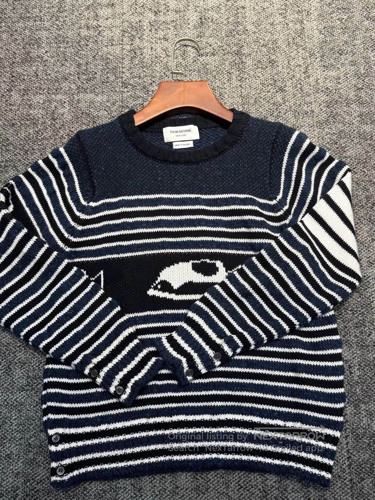 Thom Browne Thom Browne Striped Logo Sweater. Size US L / EU 52-54 / 3 - 1 Thumbnail