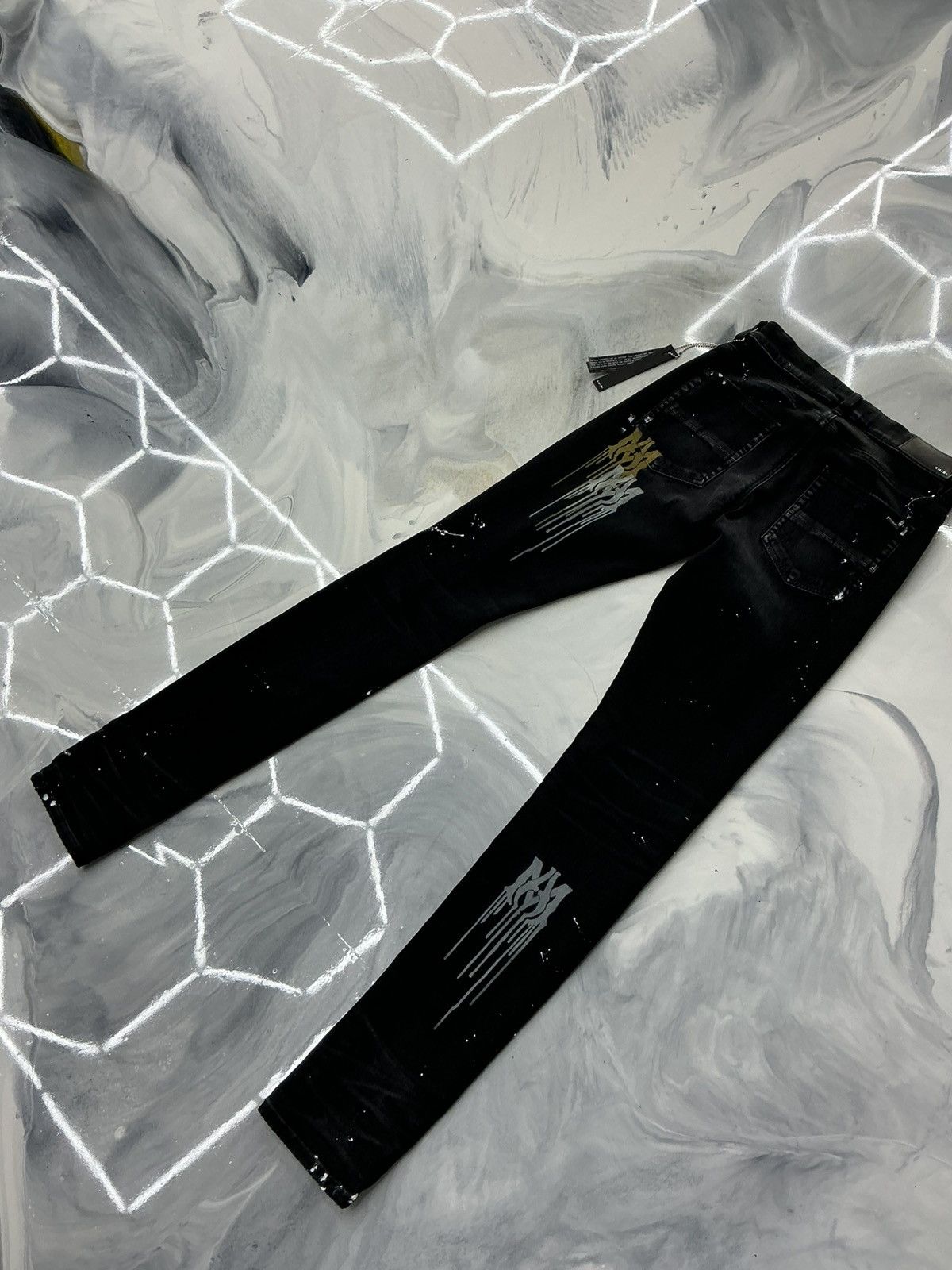 Amiri Amiri Stencil Denim Jeans Black Size 31 Size US 31 - 5 Thumbnail