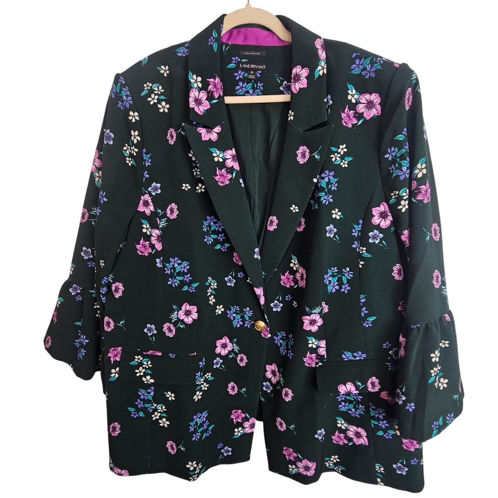 Laneus Lane Bryant Womens Floral The Bryant Blazer Plus Size 26 Size 4XL / US 24-26 - 1 Thumbnail