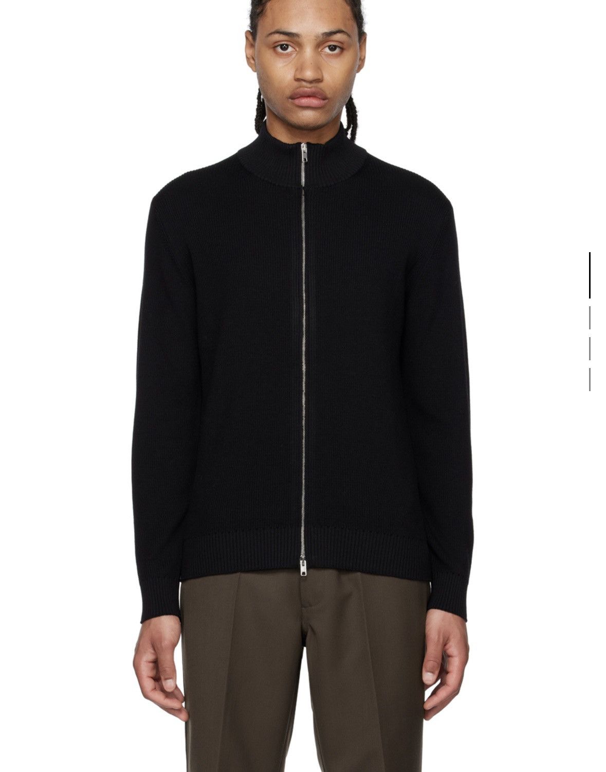 image of Secondlayer Second/layer Driver Black Zip Sweater, Men's (Size XL)