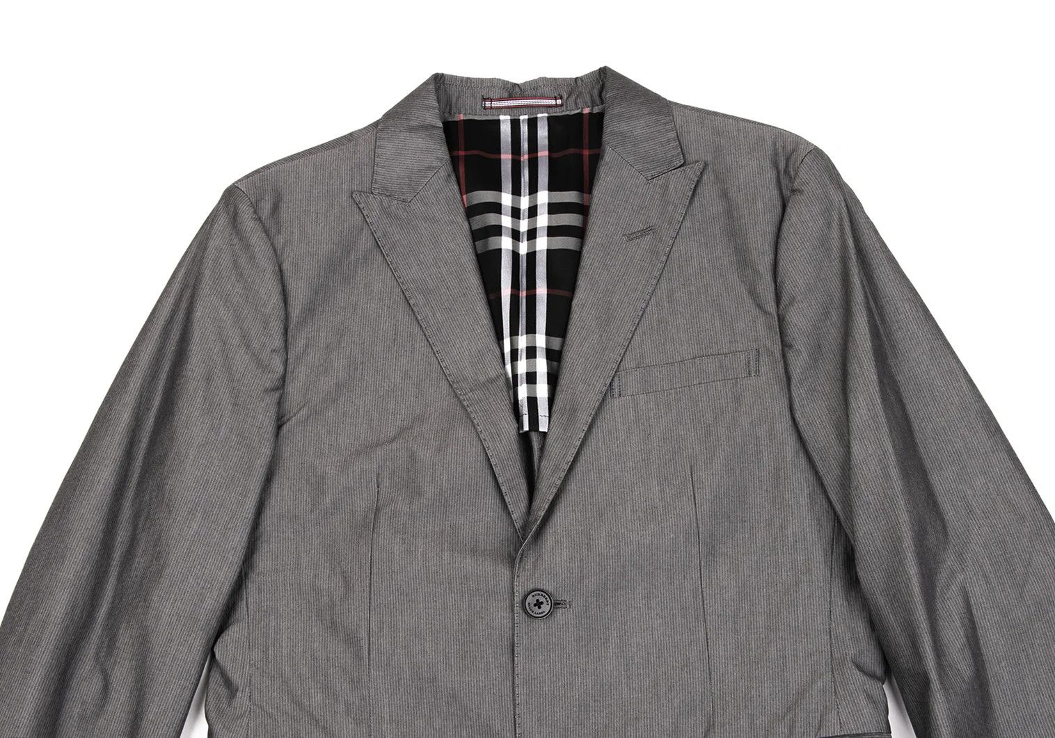 Burberry Gray Check Stripe Jacket in Size M Size US M / EU 48-50 / 2 - 2 Thumbnail