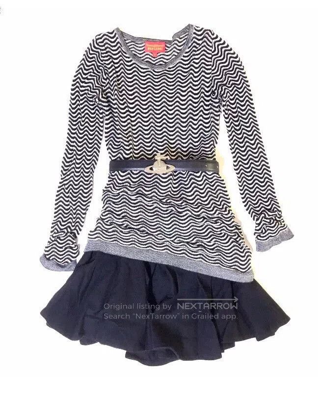 Vivienne Westwood Vivienne Westwood Black and White Wave Knit Top. Size US XS / EU 42 / 0 - 4 Thumbnail