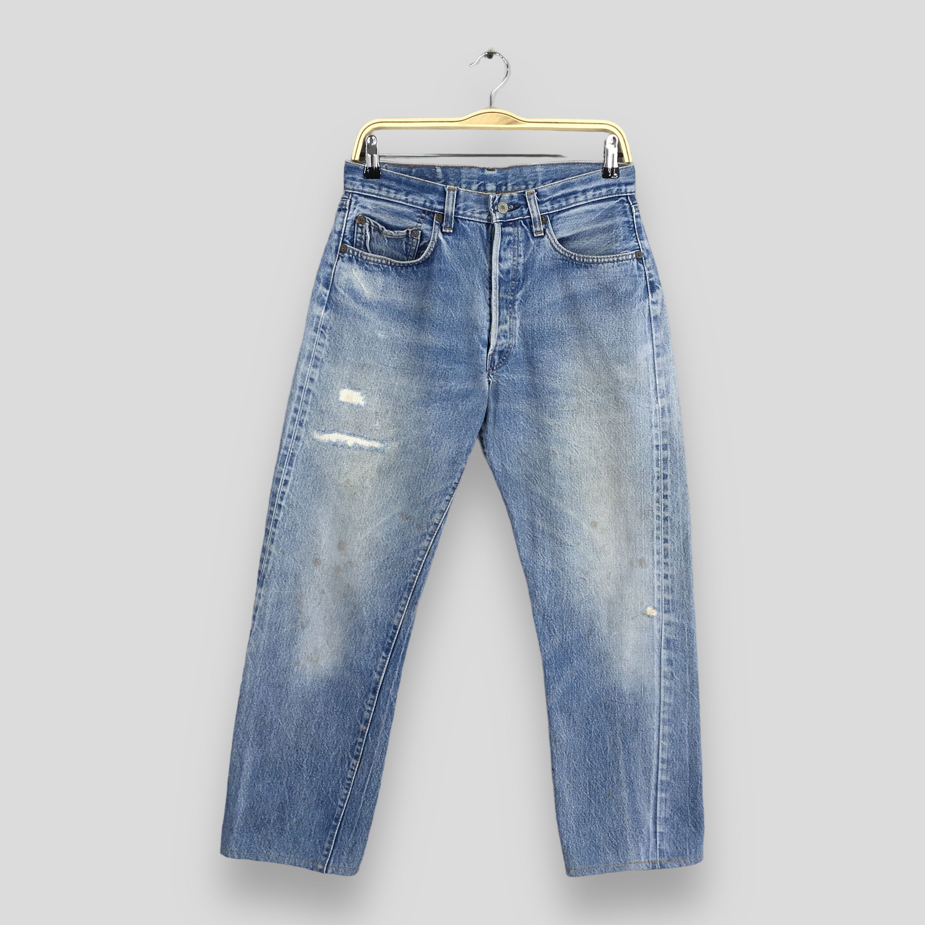 image of Size 29X26.5 Vintage 70's Levi's 501 Selvedge Stonewash Jeans in Blue, Men's