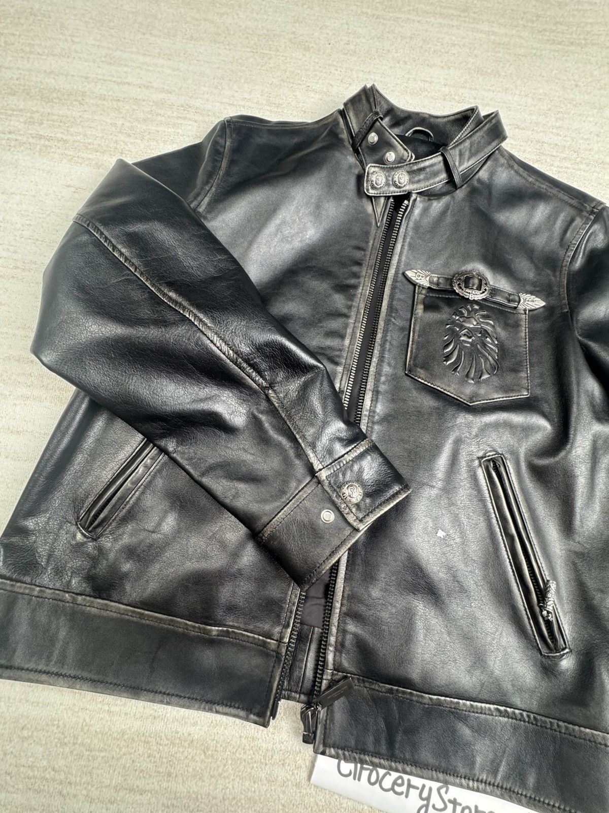 Bape Bape black washed leather Harrington Style jacket Size US M / EU 48-50 / 2 - 7 Thumbnail
