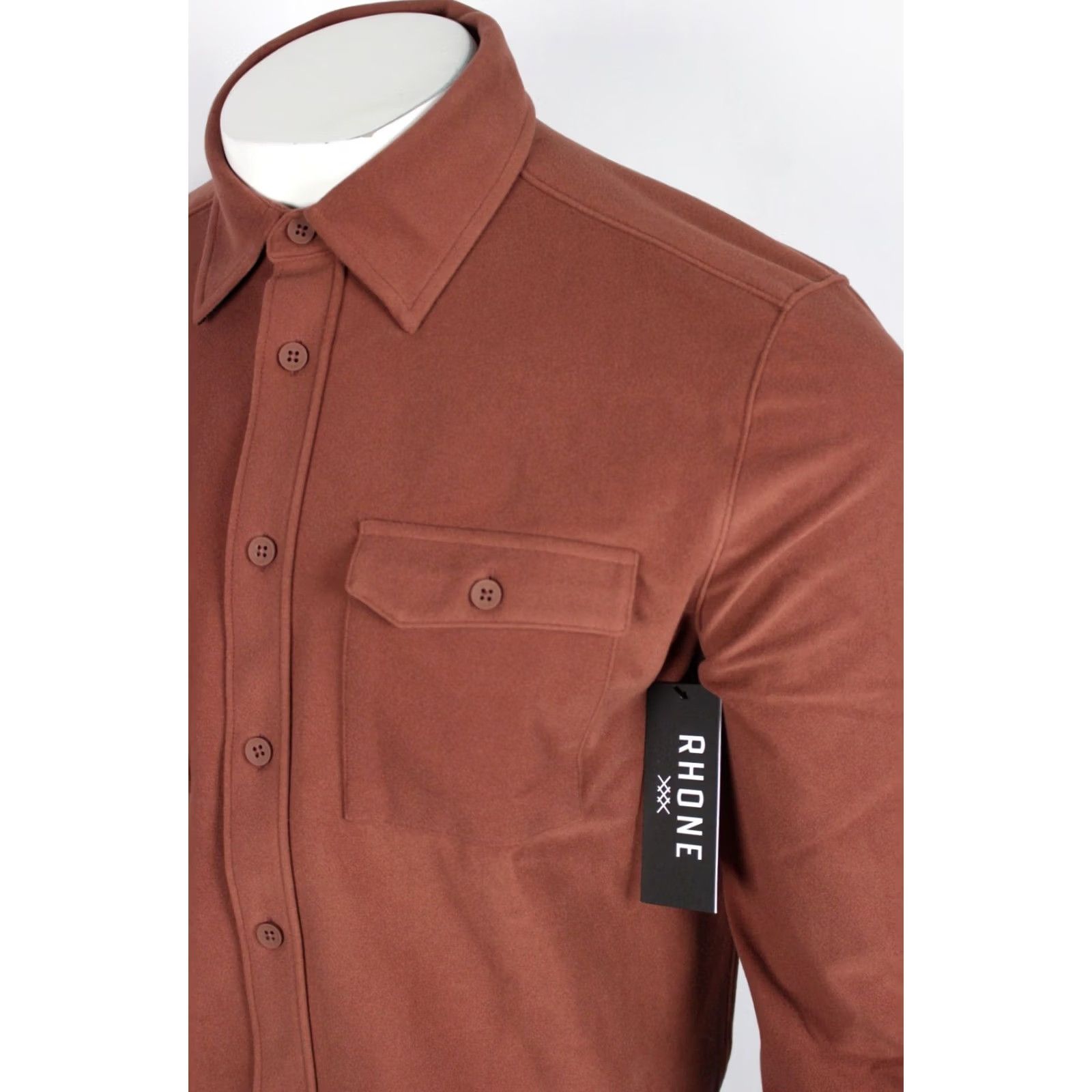 Rhone Rhone Men's Stowaway Overshirt Long Sleeve Button Shirt M Medium Cinnamon Size US M / EU 48-50 / 2 - 3 Thumbnail