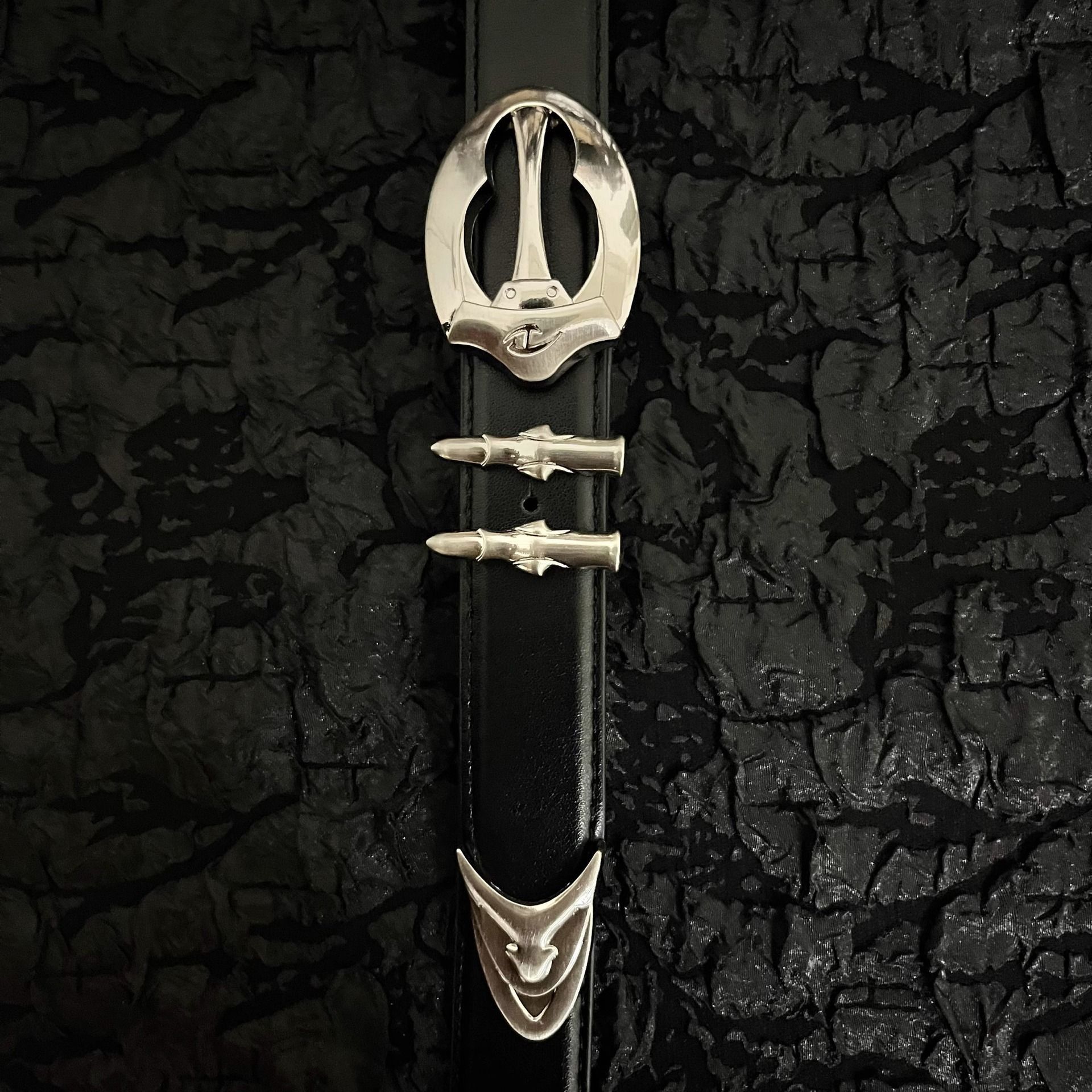 Designer New Design Vintage Belt Riveted Belts Menswear Accessories Size ONE SIZE - 4 Thumbnail