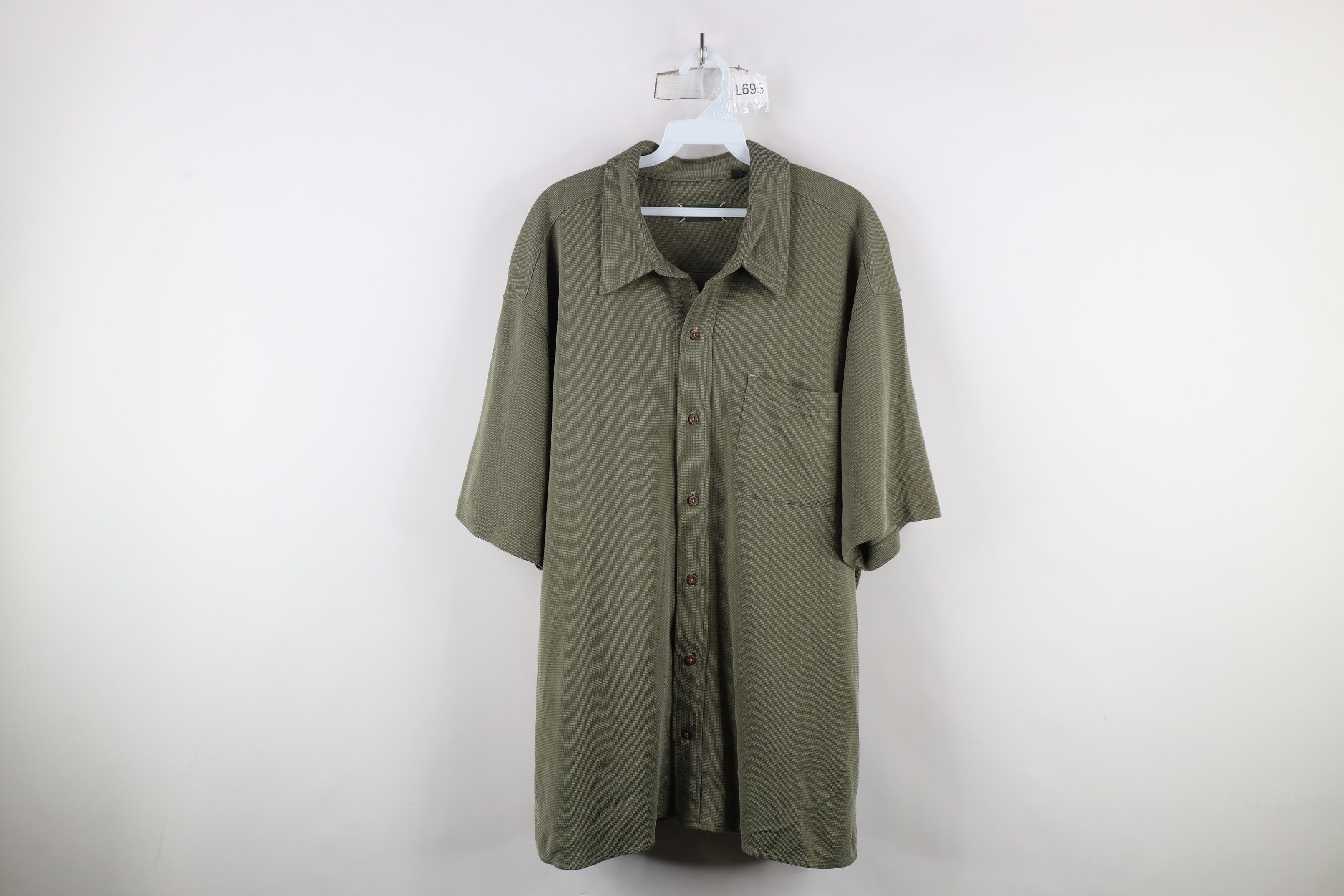 Orvis × Vintage Vintage Orvis Short Sleeve Collared Knit Button Shirt Green Size US XL / EU 56 / 4 - 1 Thumbnail