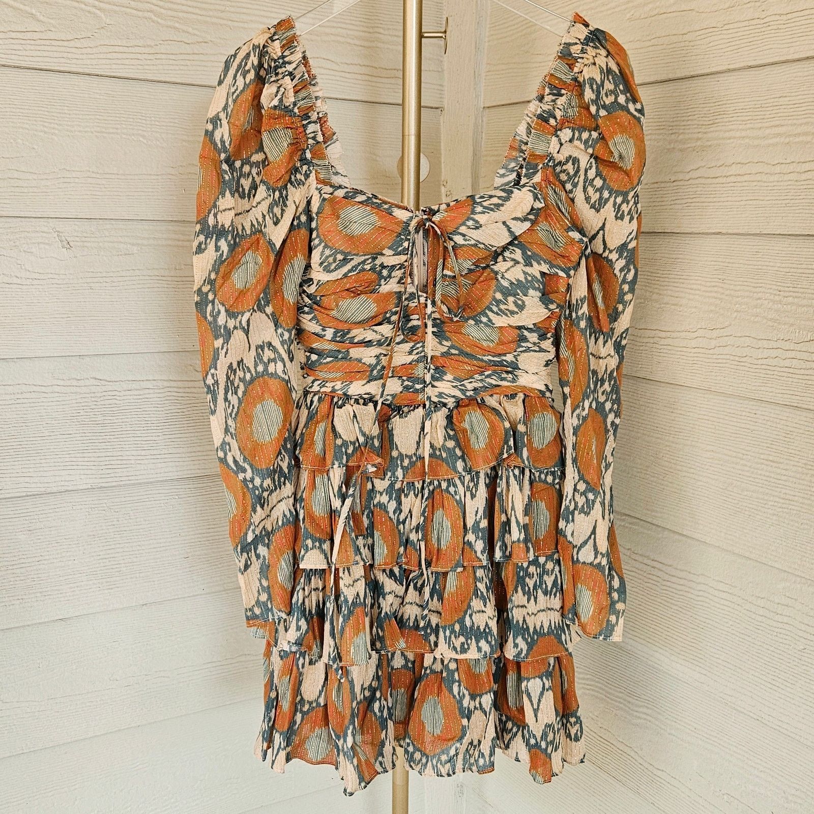 Ulla Johnson Ulla Johnson Naiya Ruffled Long Sleeve Mini Dress Nimbus Size XS / US 0-2 / IT 36-38 - 7 Thumbnail