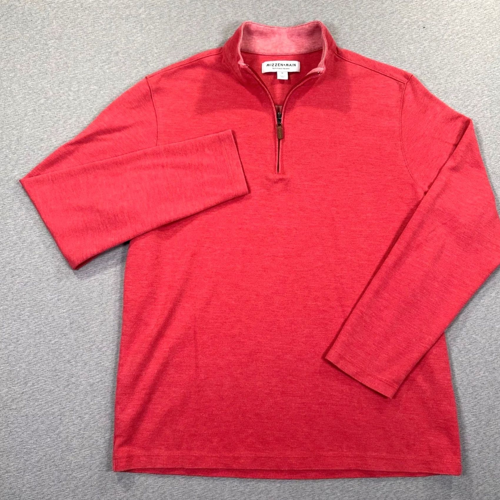 Mizzen+Main Mizzen+Main Pullover Mens M Red Performance Sweater 1/4 Zip Golf Preppy Size US M / EU 48-50 / 2 - 3 Thumbnail