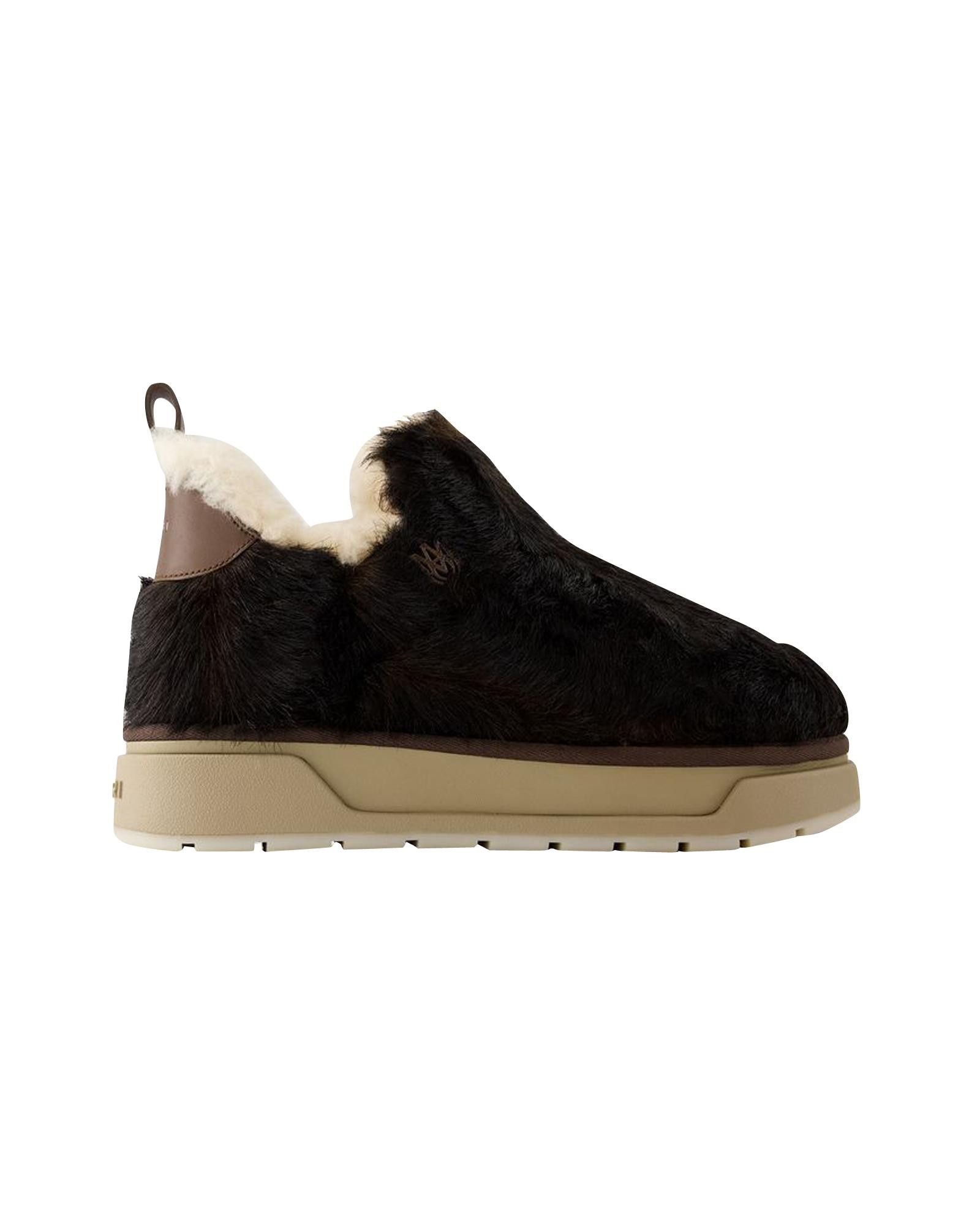 image of Amiri Malibu Ankle Boots - Shearling Leather - Rubber Sole in Brown, Men's (Size 8)