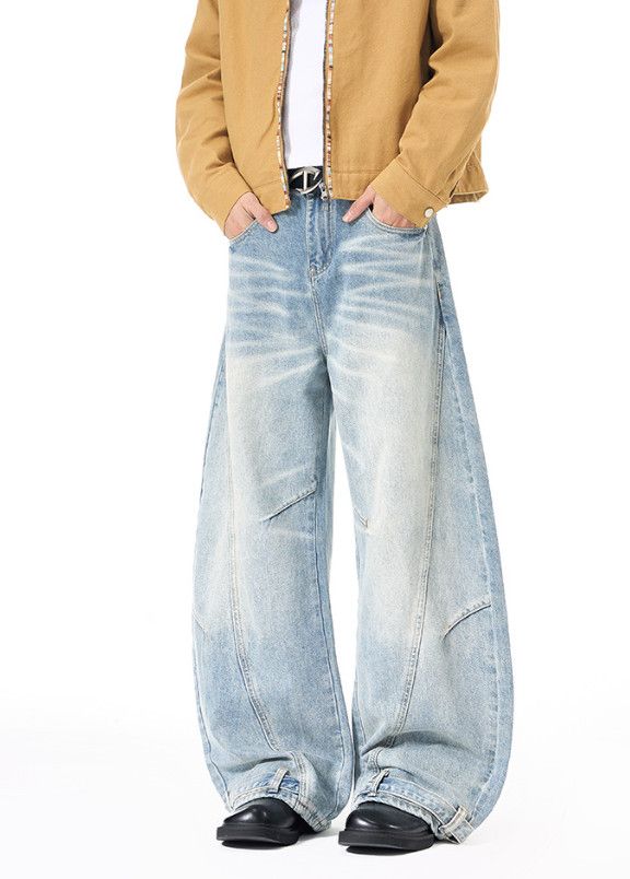 Japanese Brand American retro high street whiskered washed scimitar jeans Size US 32 / EU 48 - 3 Thumbnail