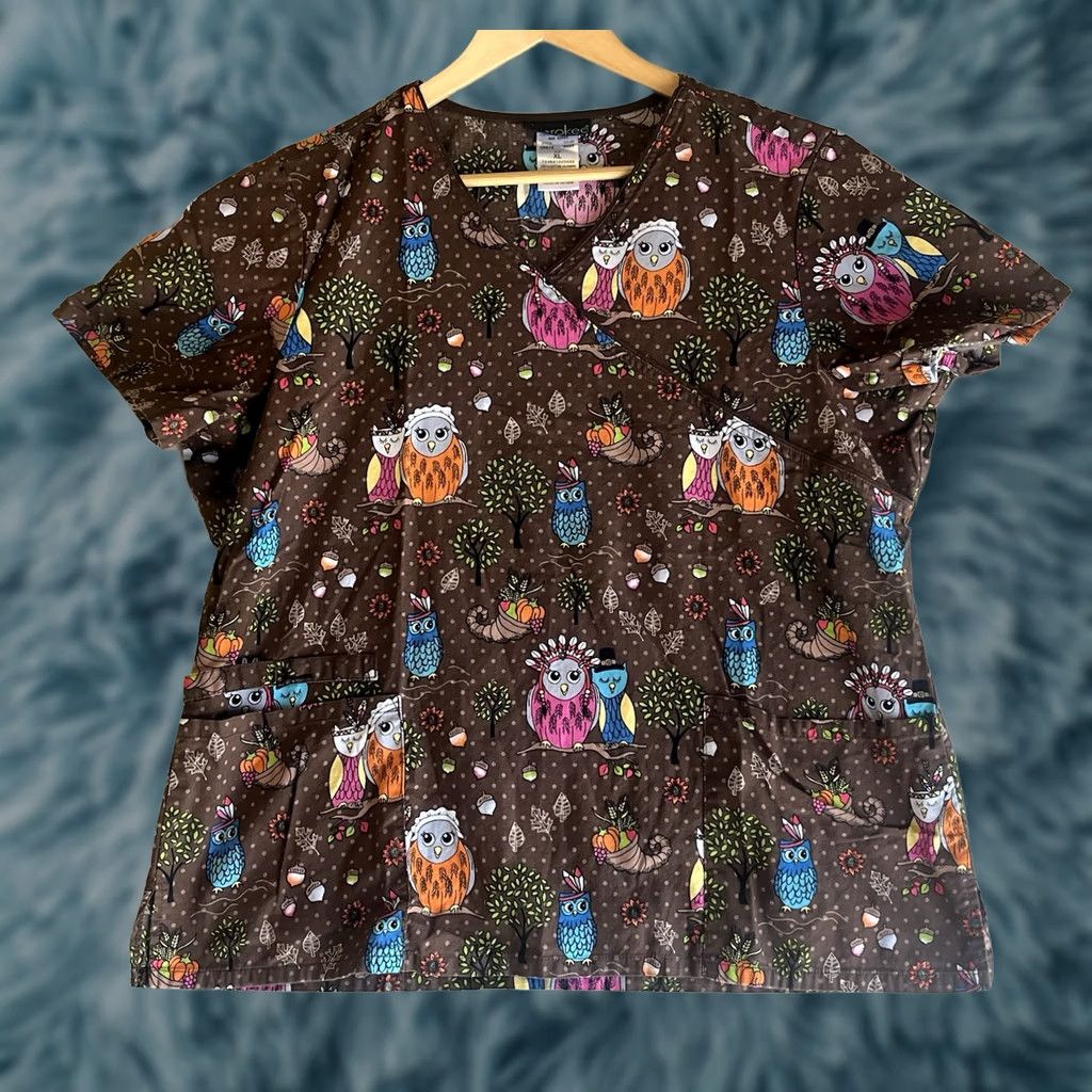 Cherokee Cherokee Brown Blouse XL Women 100% Cotton Fall Holiday Shirt Top Size XL Regular Winter Warmth Size XL / US 12-14 / IT 48-50 - 1 Thumbnail