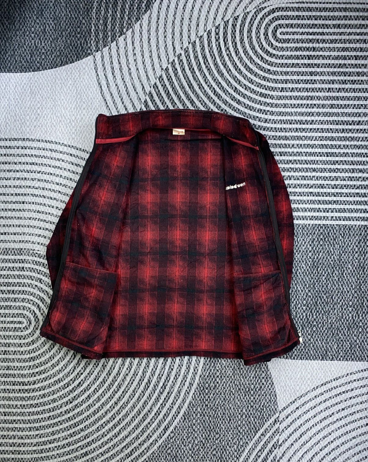 New Balance Vintage New Balance Red Checked Fleece Zipper Jacket Size US XL / EU 56 / 4 - 5 Thumbnail