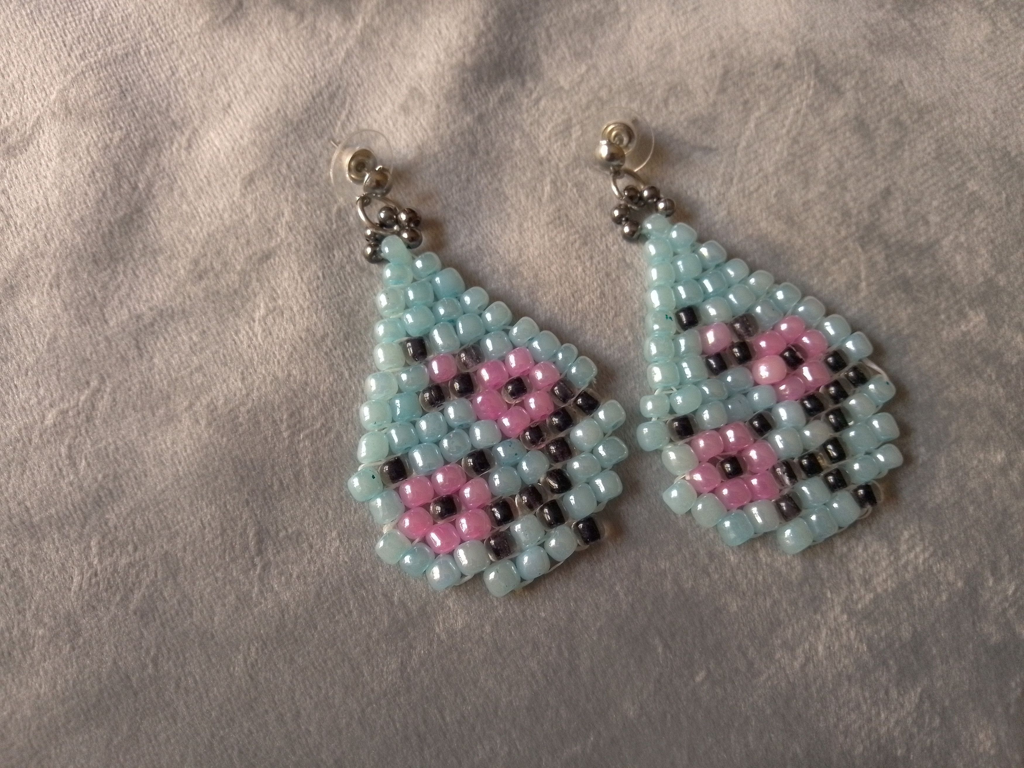 Handmade Necklace Pendant Earrings Teardrop Japanese Flower Pattern Size ONE SIZE - 4 Thumbnail