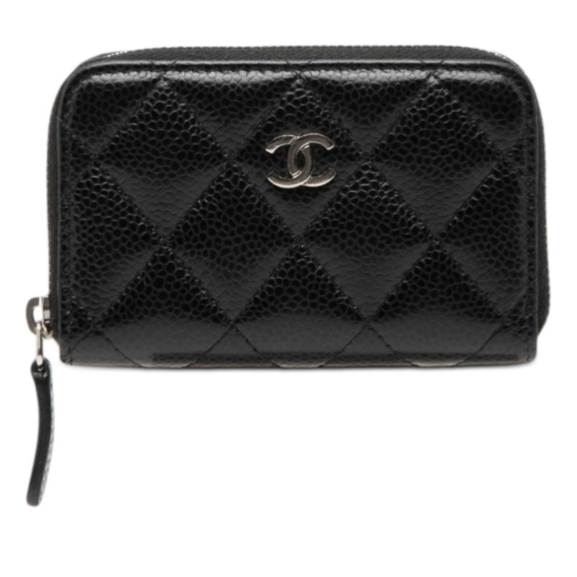Chanel Chanel Coco Mark Matelassé Classic Zip Coin Purse Wallet/Coin Case Black Caviar Leather Women's CHANEL Size ONE SIZE - 1 Thumbnail