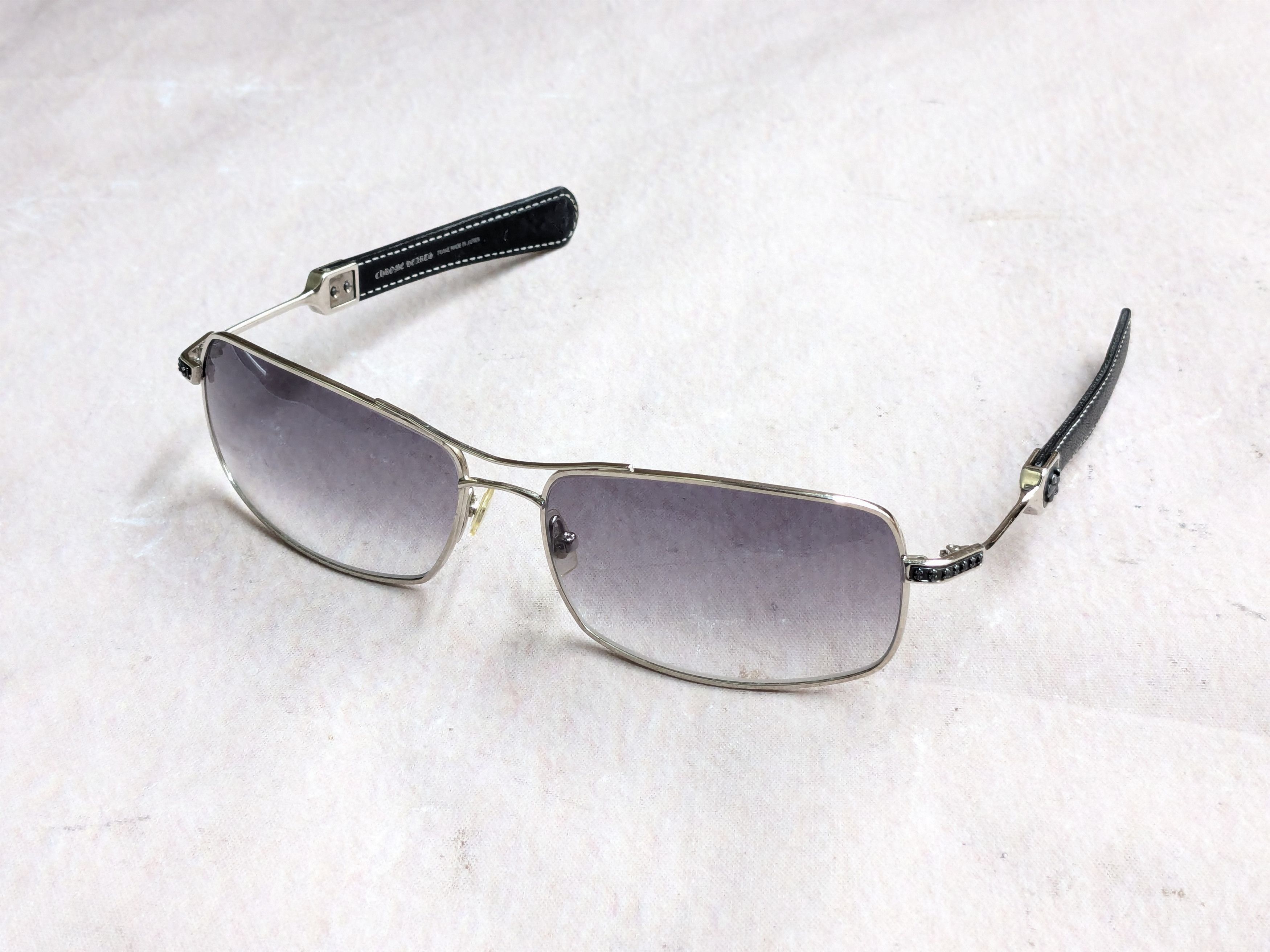 Chrome Hearts Chrome Hearts Sunglasses Kustom Black Leather Size ONE SIZE - 5 Thumbnail