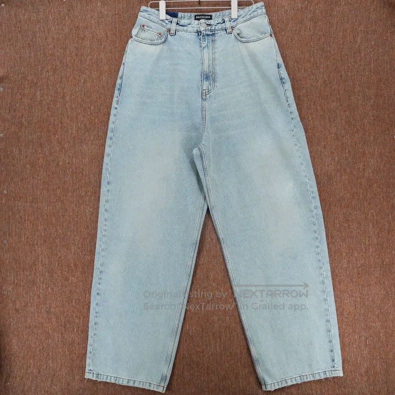 Balenciaga Balenciaga size M Washed Destroyed Wide-Leg Jeans Size US 27 - 1 Thumbnail