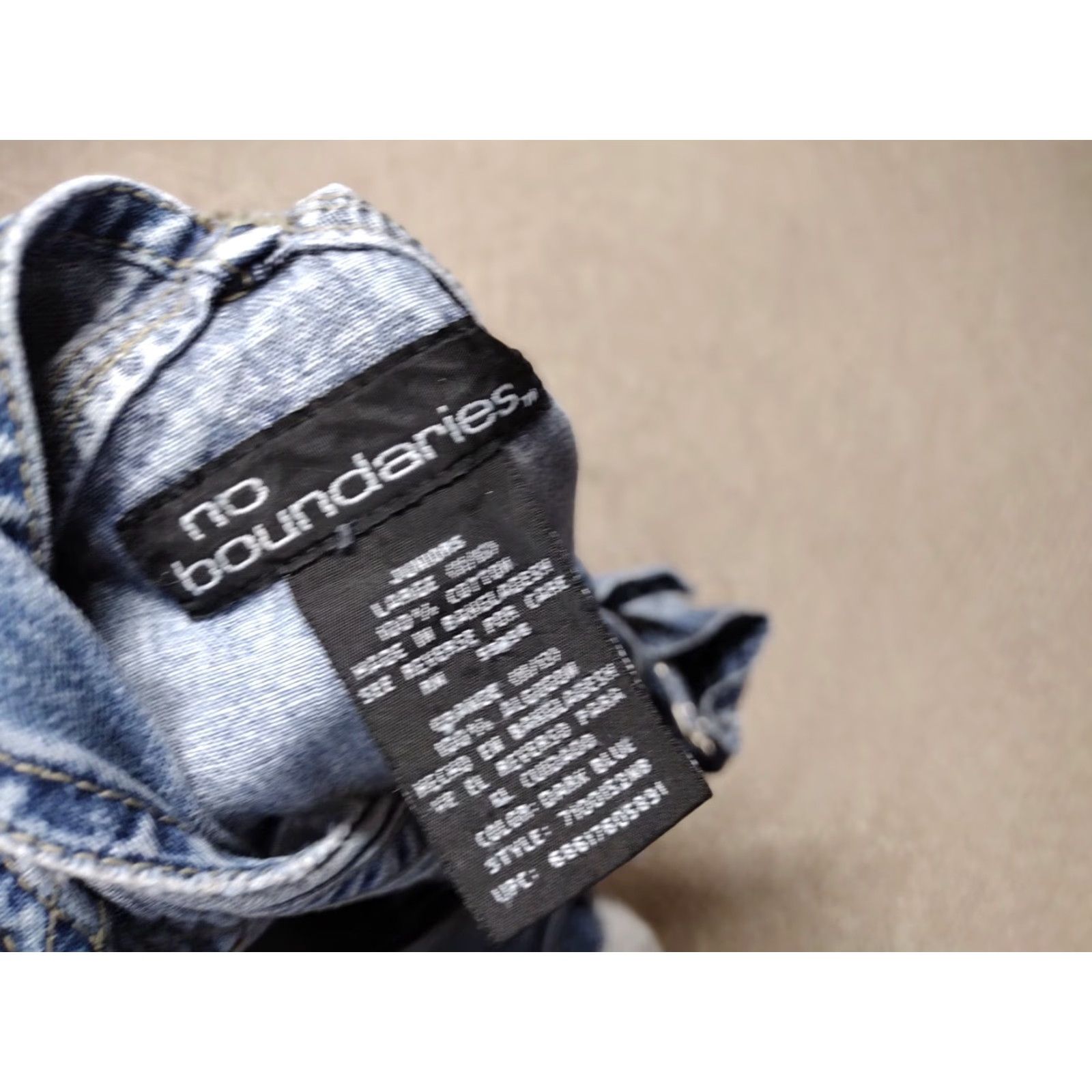 Vintage No Boundaries Bib Overalls Womens Juniors L Denim Distressed Pockets Stretch Casual Workwear Buttons Vintage: No Size 36" / US 14 / IT 50 - 2 Thumbnail