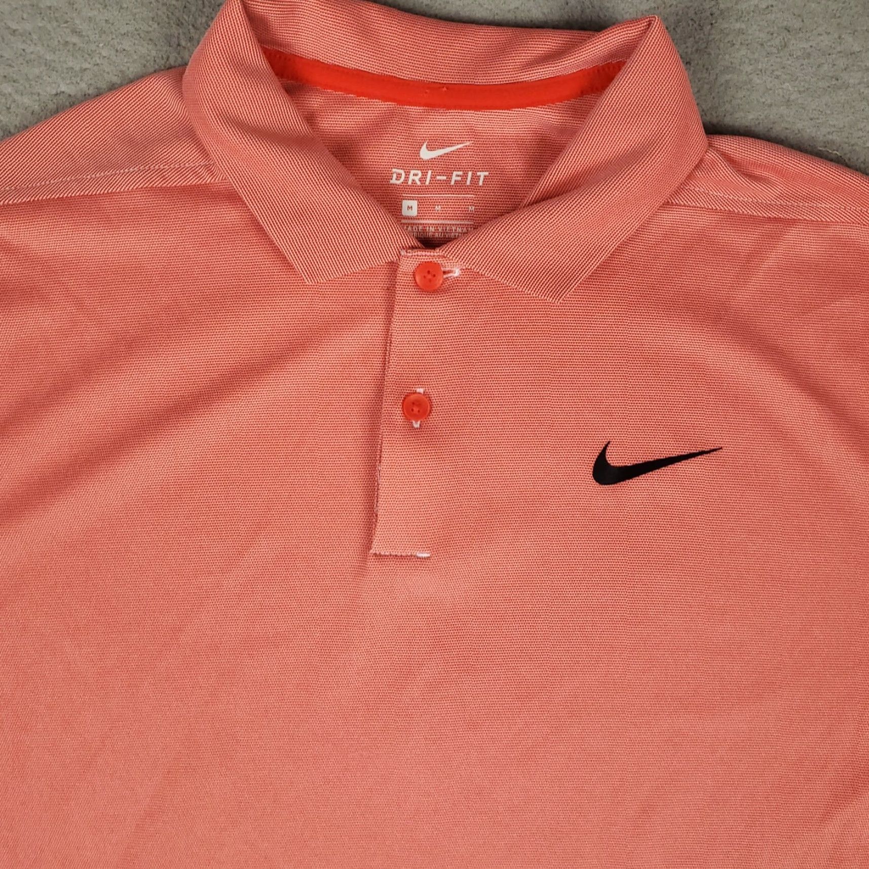 Nike Nike Golf Polo Shirt Mens M Orange Swoosh Dri-Fit Short Sleeve Classic Striped Polo Mens Medium Orange Nike Dri-Fit Golf Shirt Size US M / EU 48-50 / 2 - 2 Thumbnail