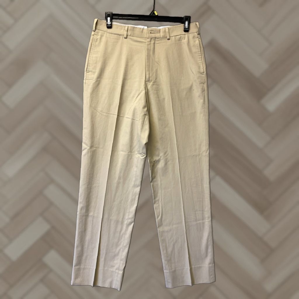Brooks Brothers BROOKS BROTHERS Clark Fit Chino Pants 34W 32L Tan Solid Mens Size US 34 / EU 50 - 1 Thumbnail