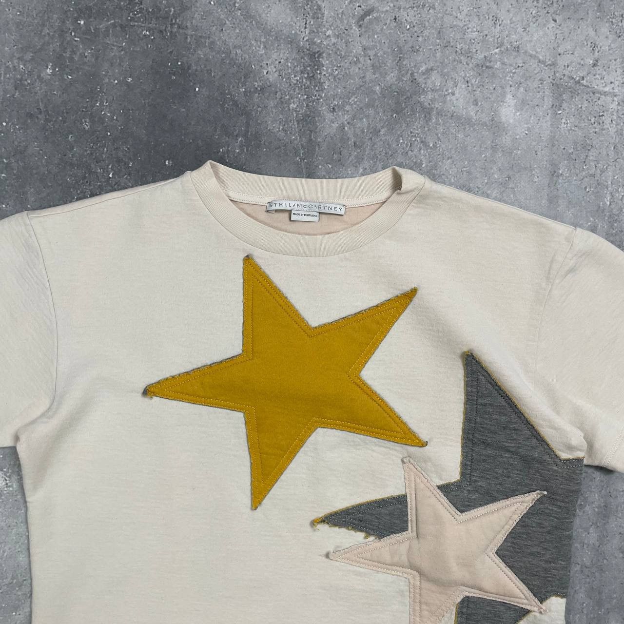 Designer × Stella McCartney Stella McCartney Star Patches Jersey T Shirt Women’s Beige Size XS / US 0-2 / IT 36-38 - 4 Thumbnail