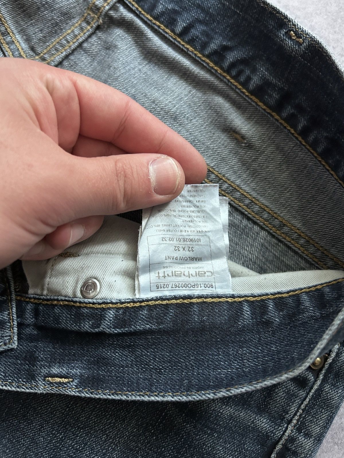 Carhartt × Vintage Vintage Carhartt Selvedge distressed jeans mens Size US 32 / EU 48 - 9 Thumbnail