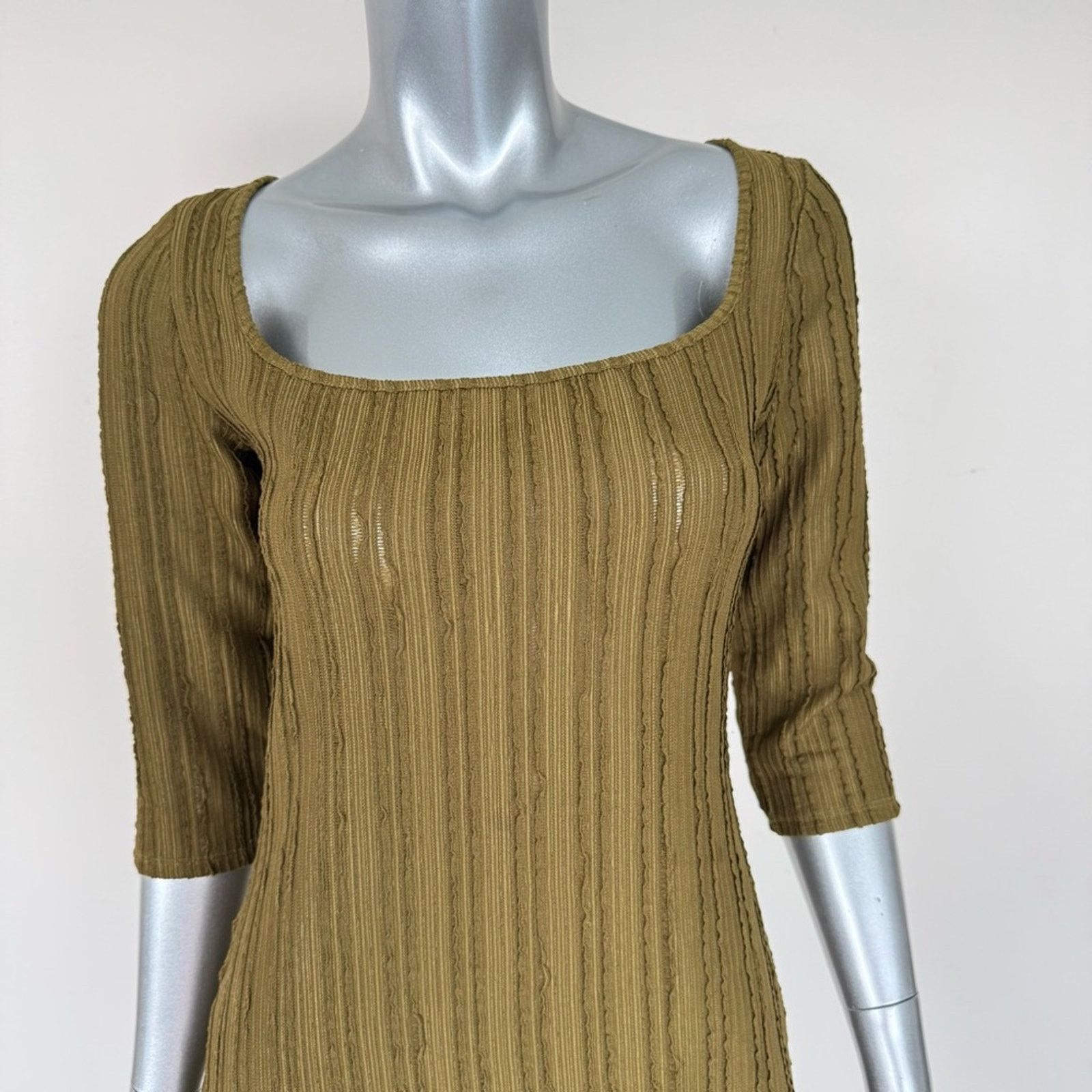 Reformation Reformation women ribbed dress in green size S Size S / US 4 / IT 40 - 3 Thumbnail