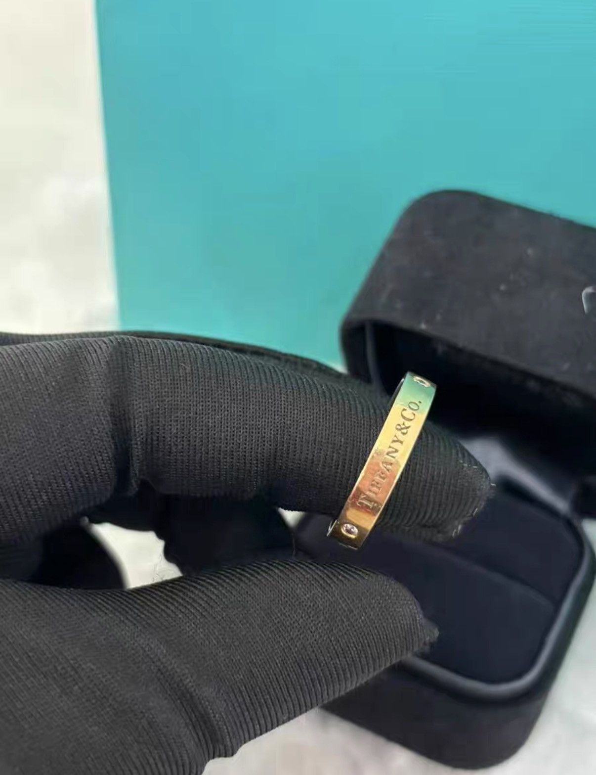 Tiffany & Co. Tiffany & Co. 18K gold ring with three diamonds J38 Size ONE SIZE - 4 Thumbnail