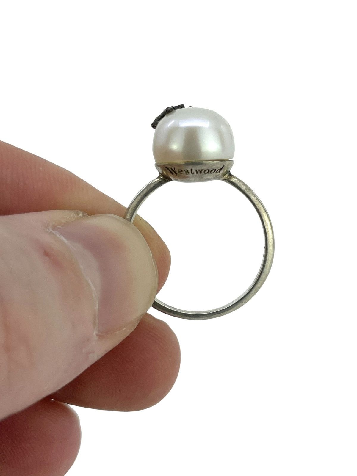 Vivienne Westwood 925 Pearl Skull Orb Ring Size ONE SIZE - 12 Thumbnail