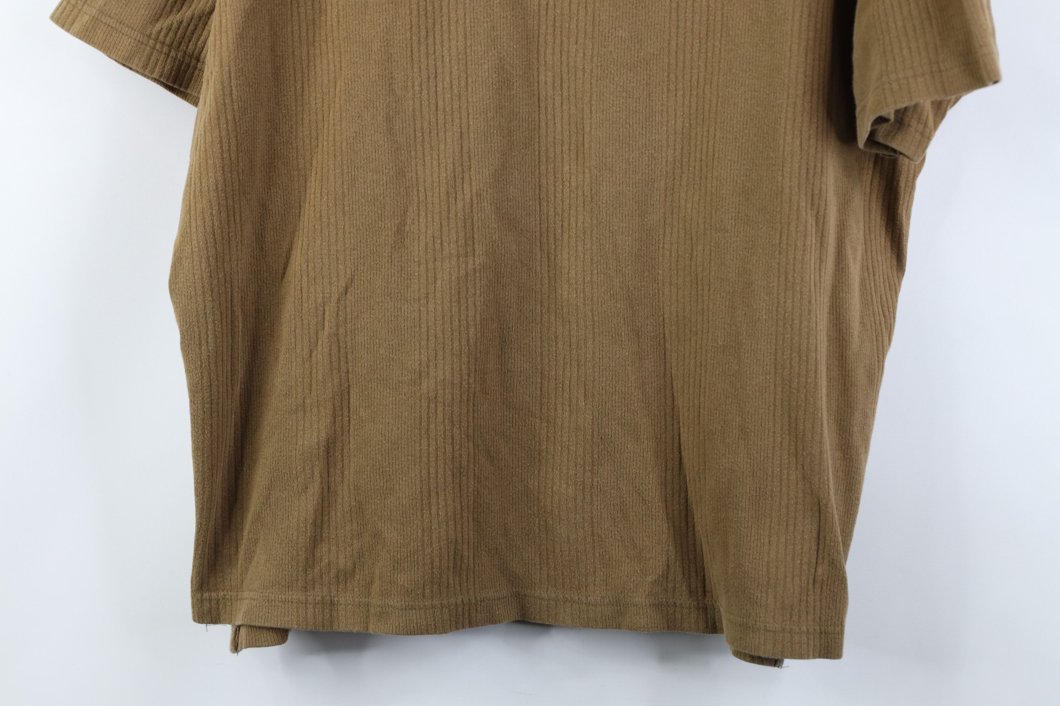 Vintage Vintage 90s Streetwear Striped Ribbed Knit T-Shirt Breen Size US M / EU 48-50 / 2 - 3 Thumbnail