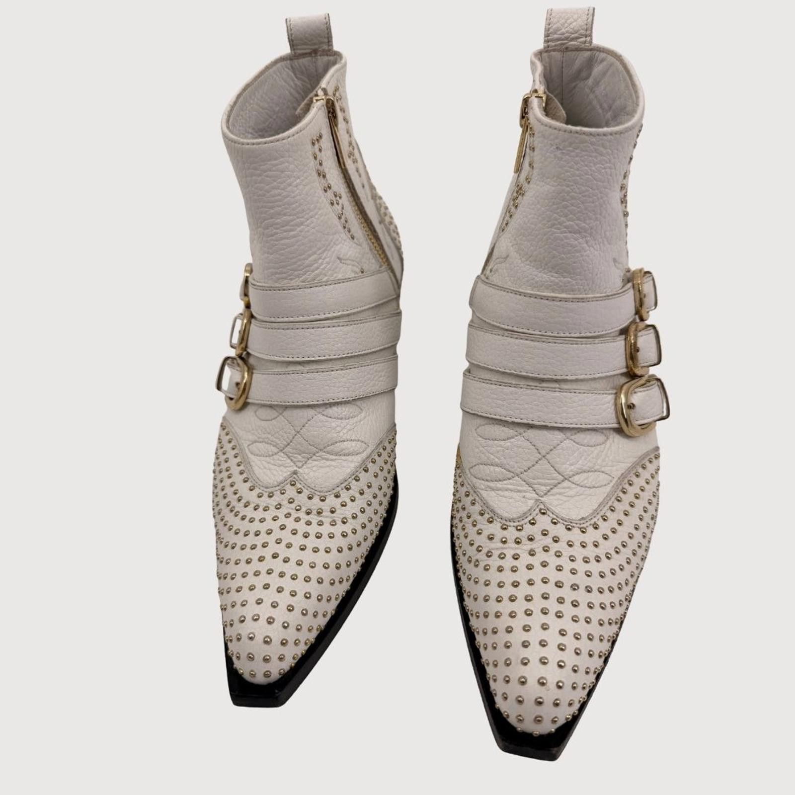 Other Anine Bing Studded Penny Bootie White Gold Studs EU 36 Size US 6 / IT 36 - 4 Thumbnail