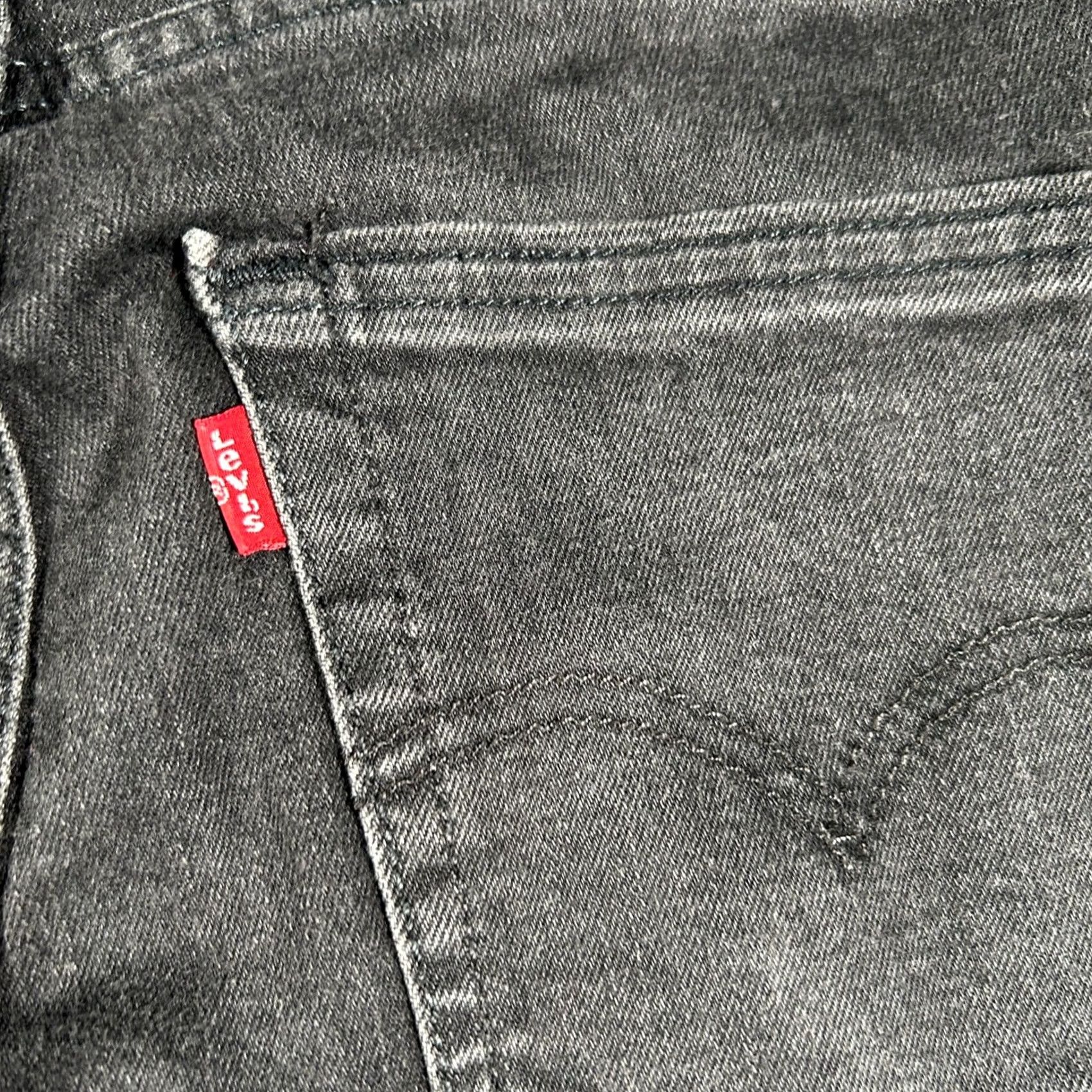 Levi's Levi's 512 Jeans Mens 28x28 Black Slim Tapered Distressed Denim Grunge Skater Zipper Logo Pockets Stretch Comfort Regular Inseam 28 Mens Jeans Size US 28 / EU 44 - 5 Thumbnail